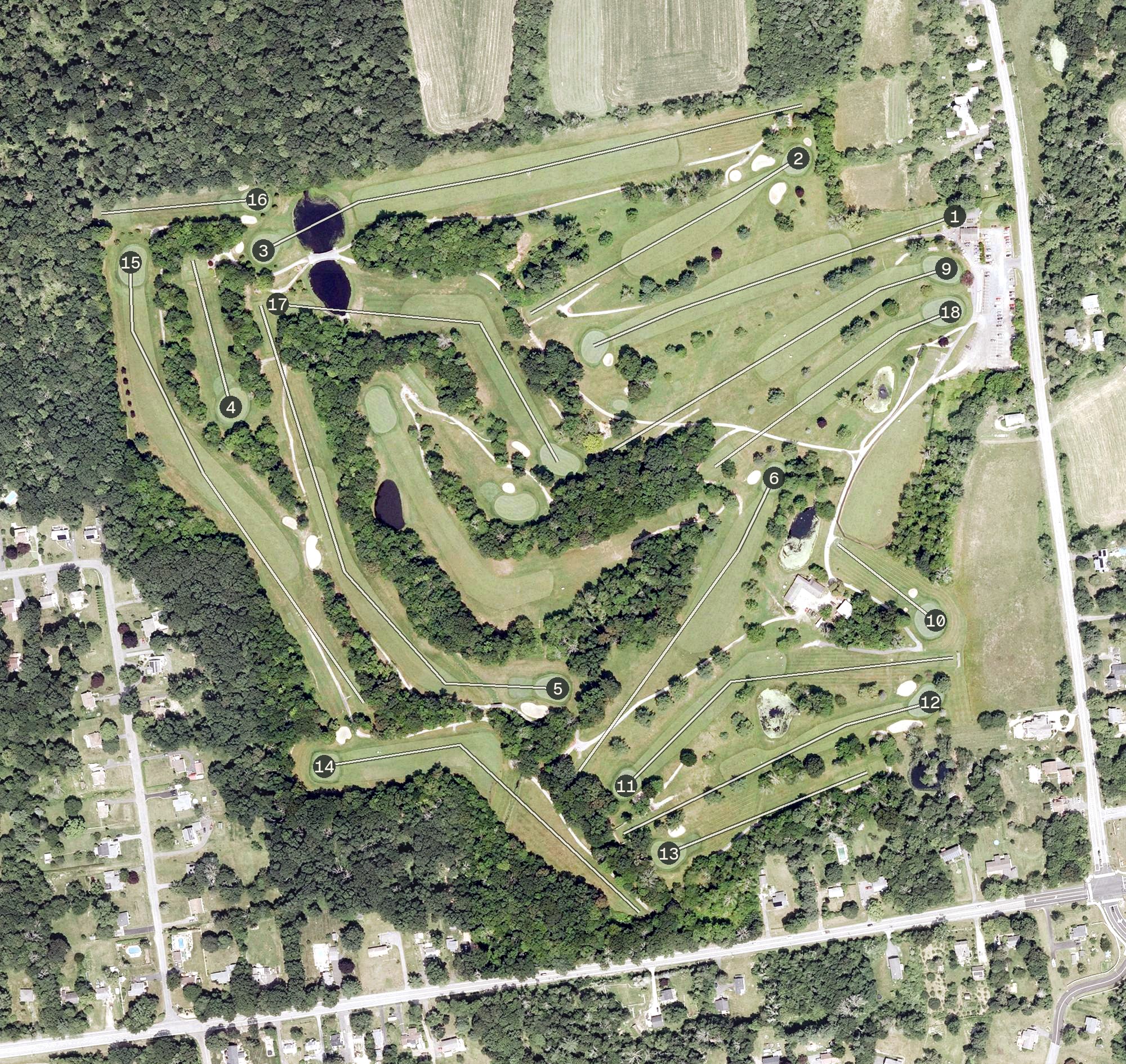Aerial view of Twin Hills Country Club, CT