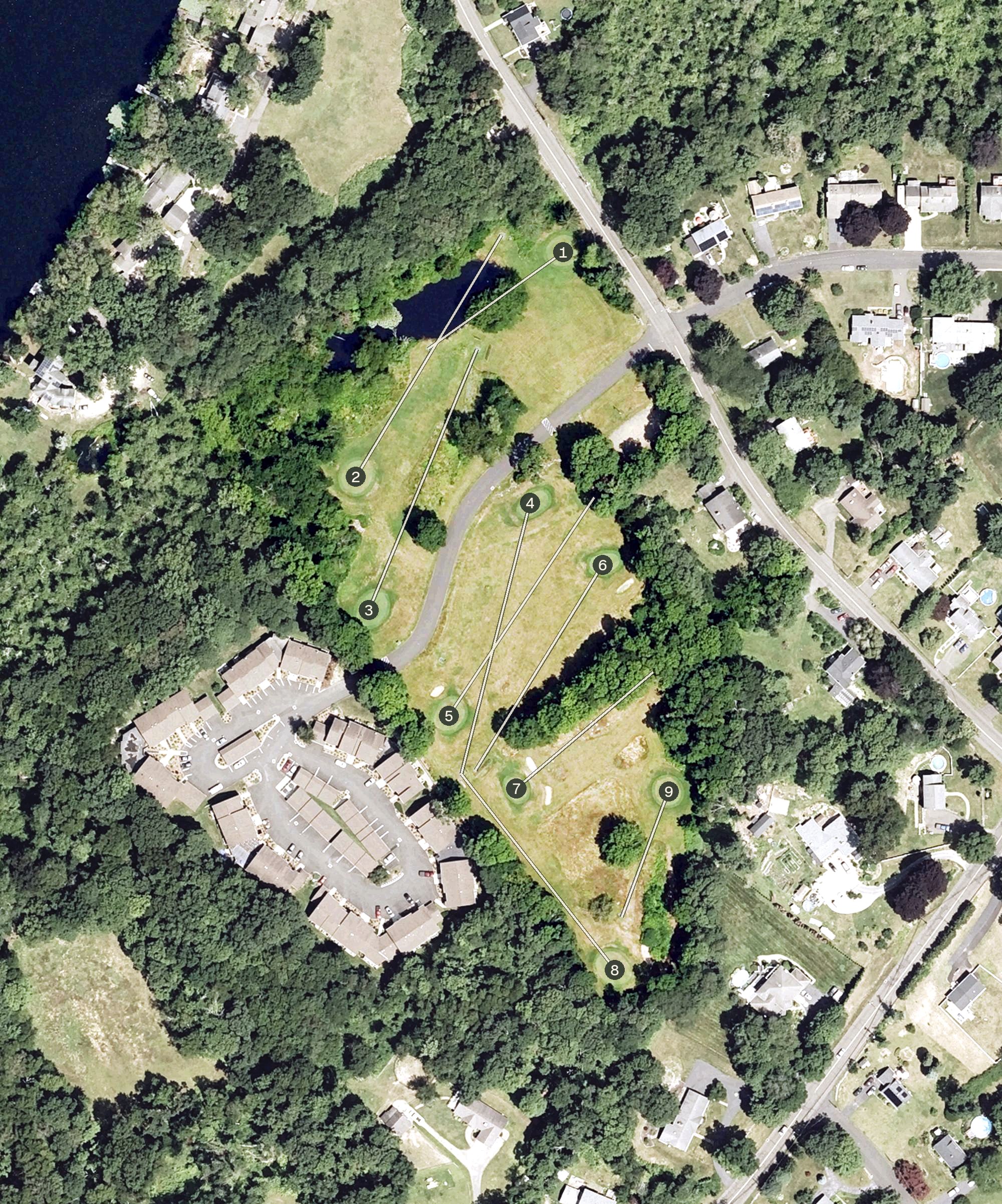 Aerial view of Twin Lakes Golf Course, CT