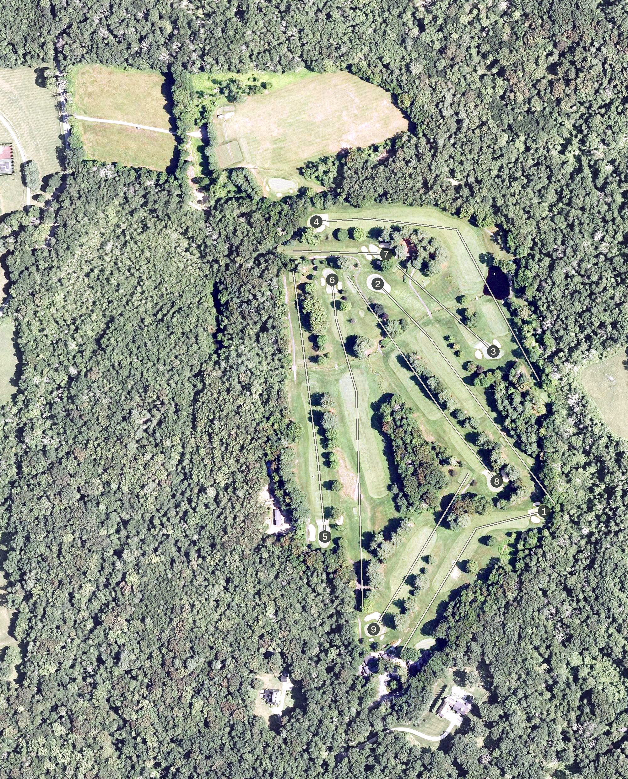 Aerial view of Washington Golf Course, CT