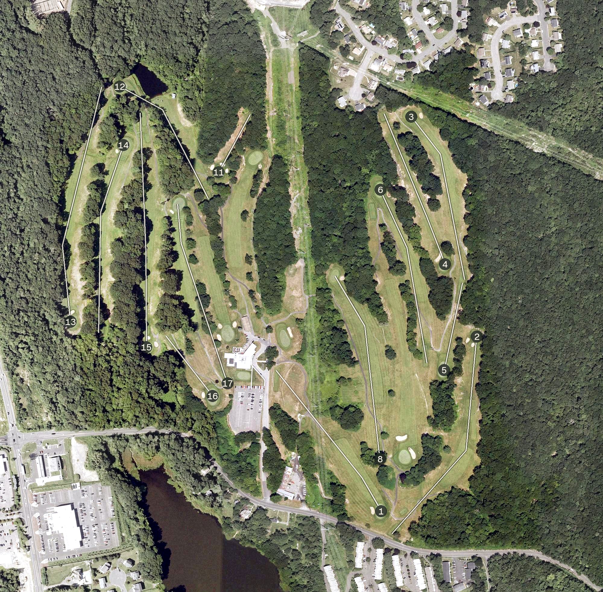Aerial view of Western Hills Golf Course, CT