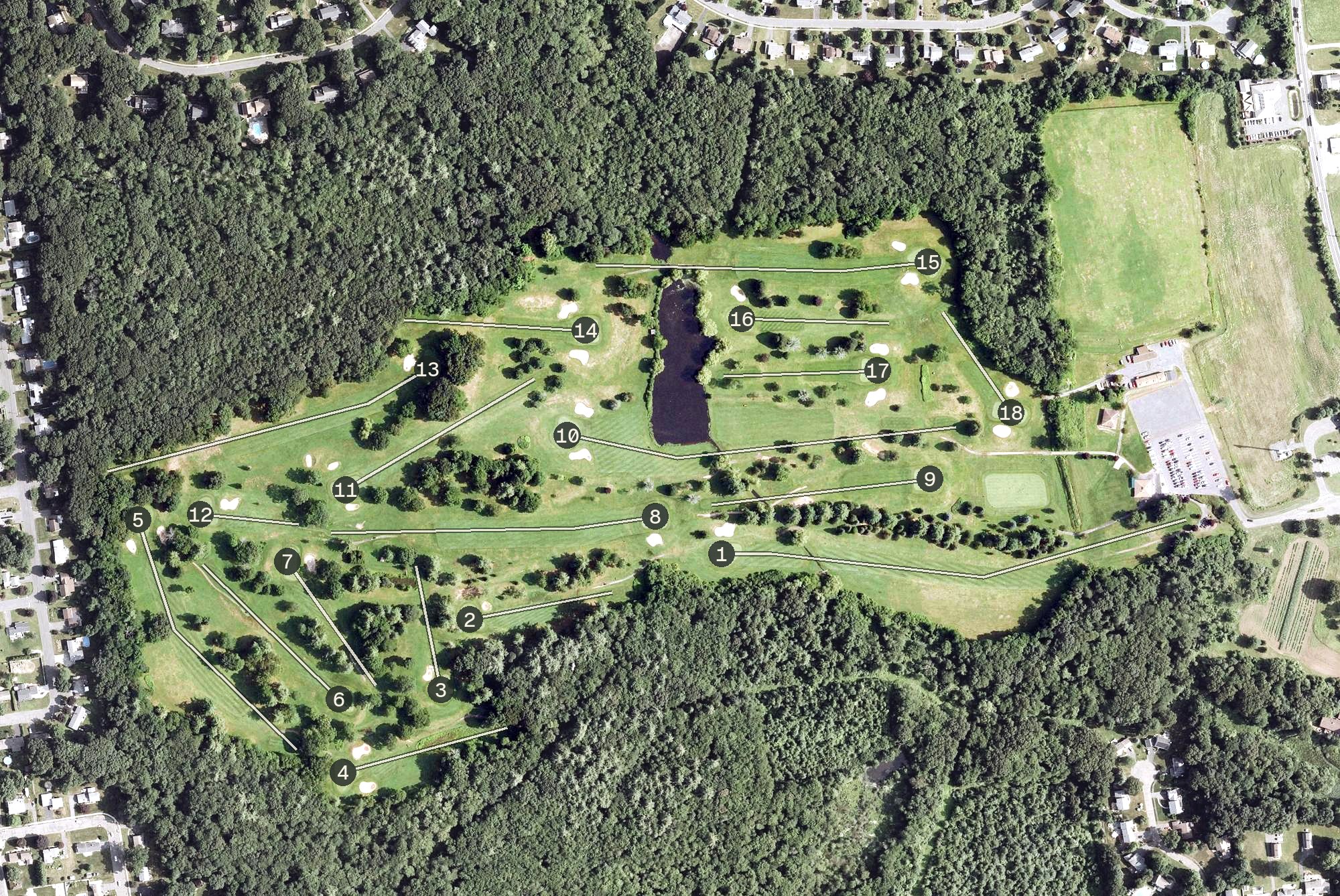 Aerial view of Westwoods Golf Course, CT