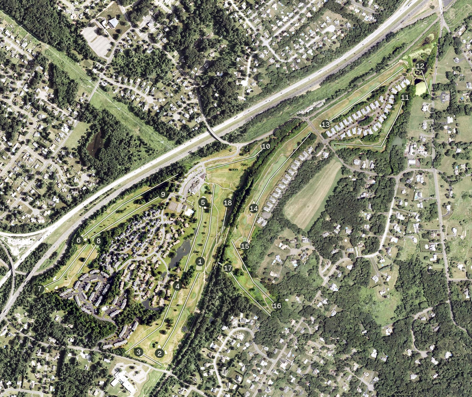 Aerial view of Wheeler Family Traditions Golf Club, CT