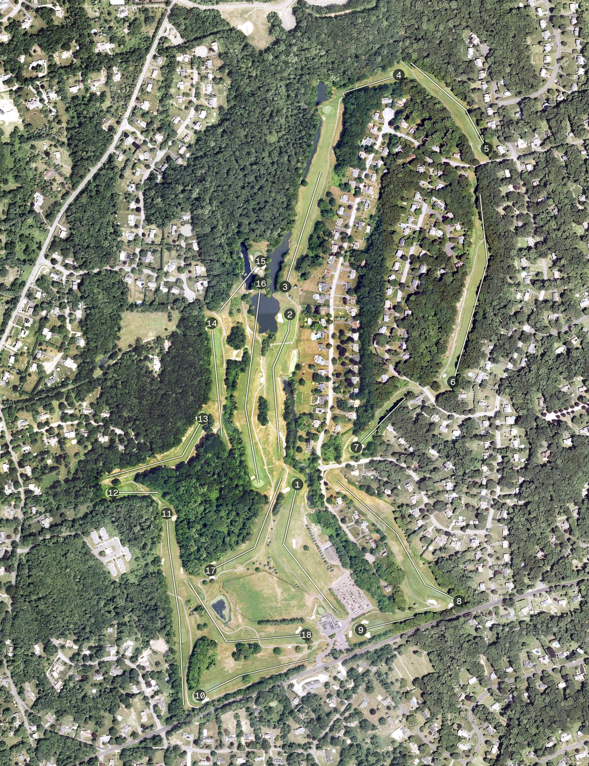 Aerial view of Whitney Farms Golf Course, CT