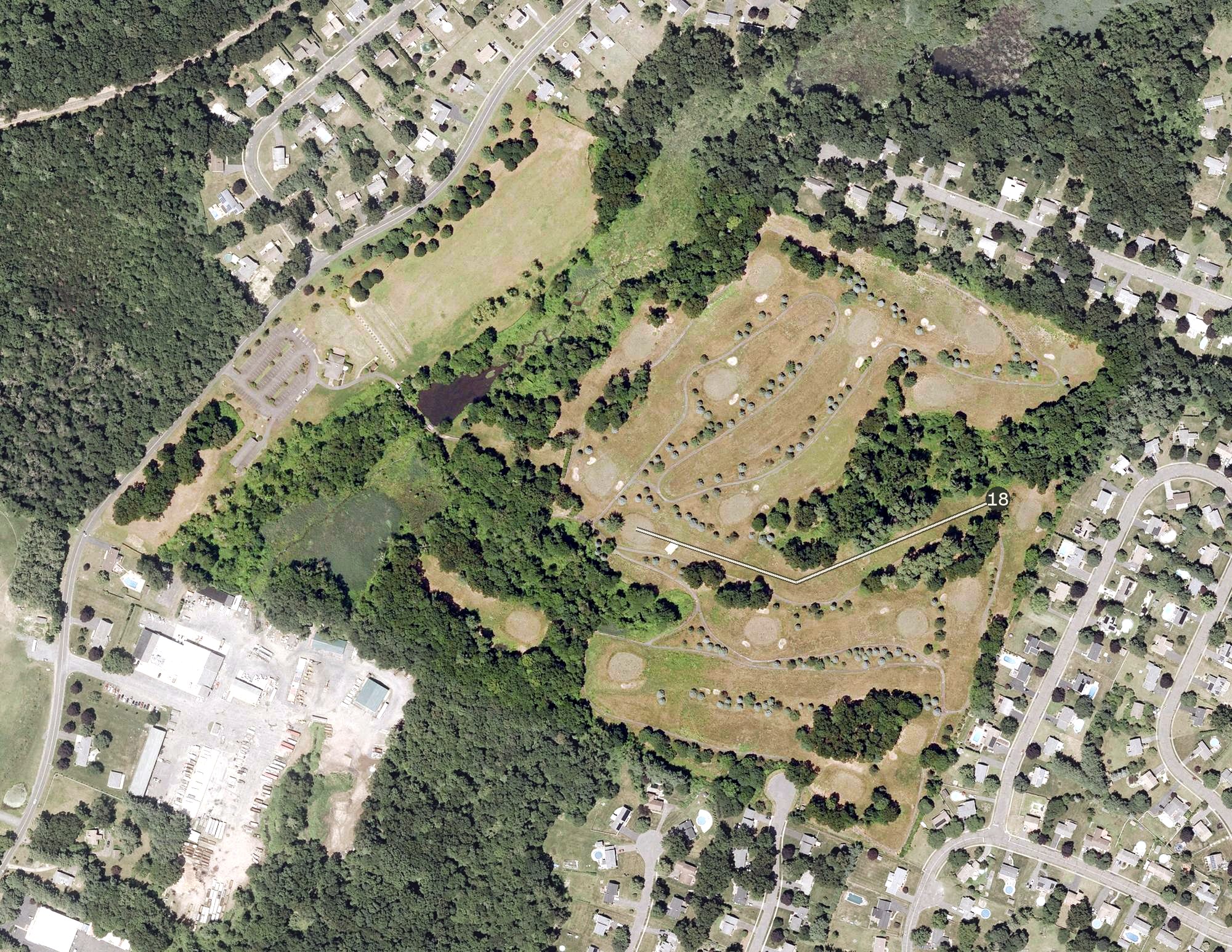 Aerial view of Willow Brook Golf Course, CT