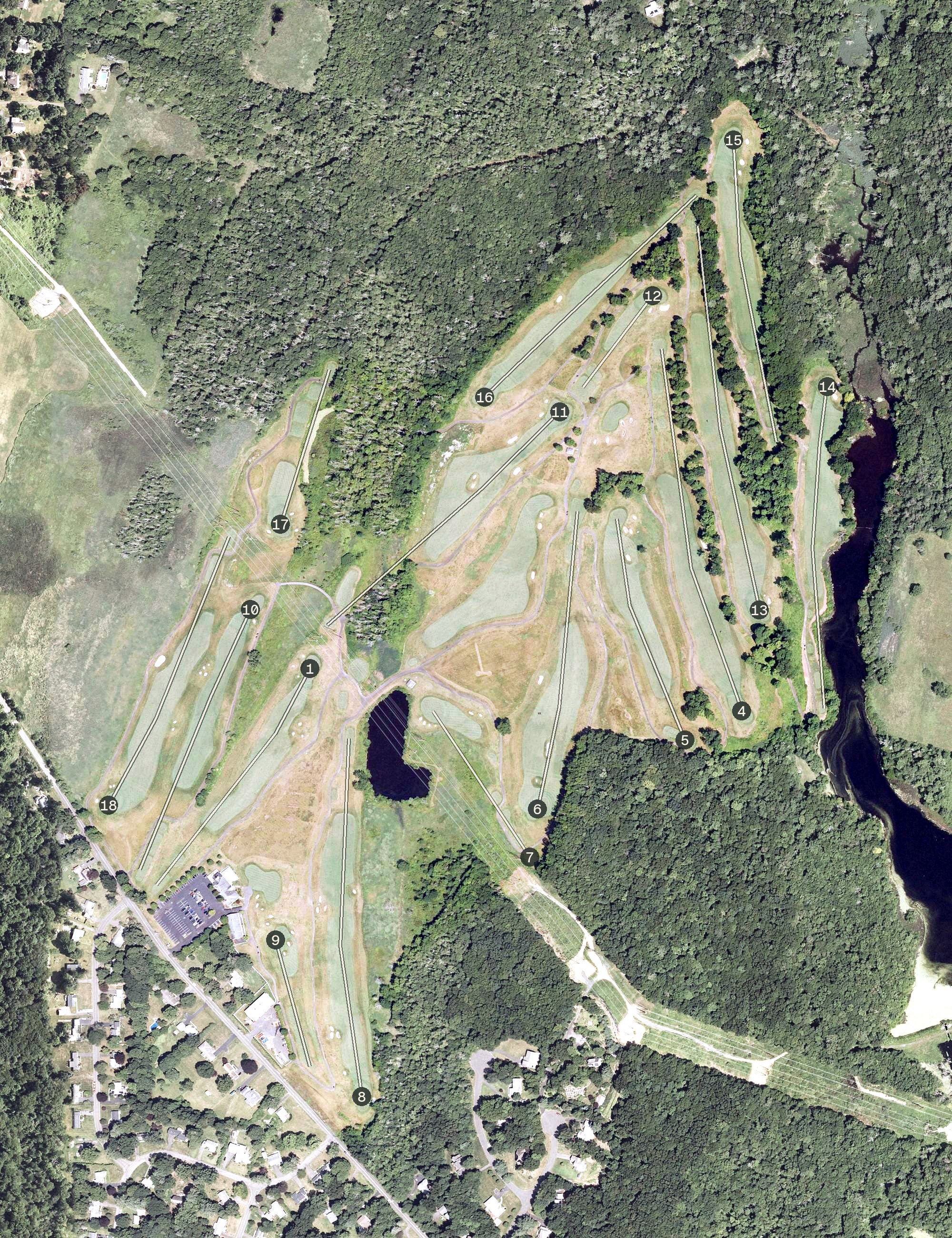 Aerial view of Wintonbury Hills Golf Course, CT