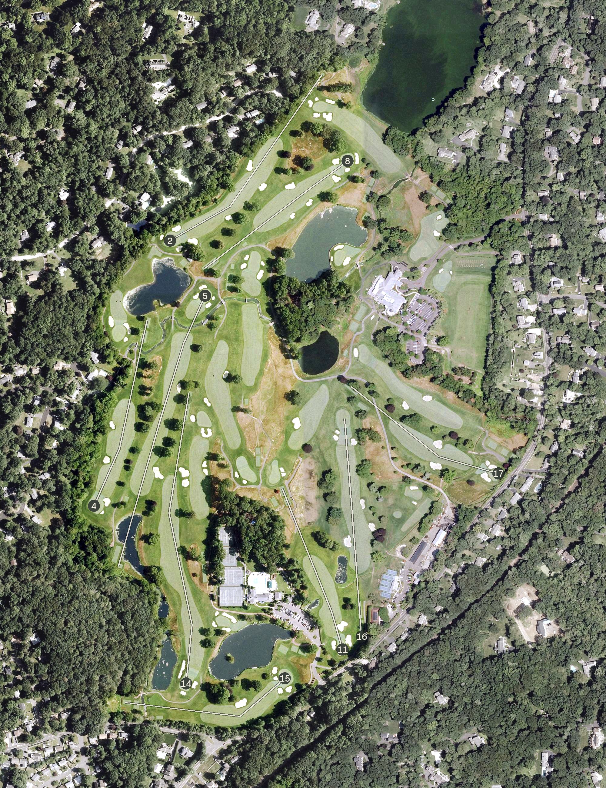 Aerial view of Woodway Country Club, CT