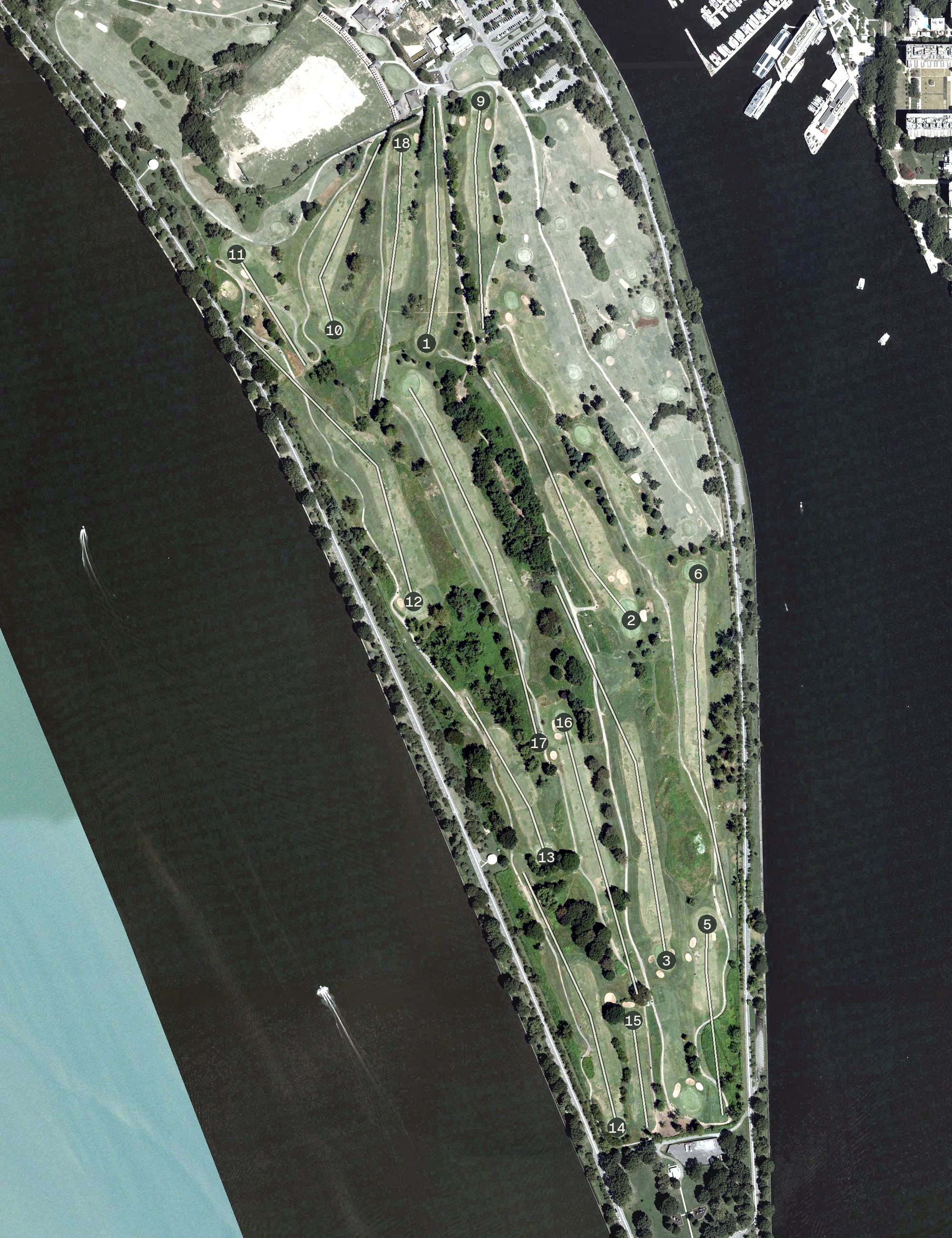 Aerial view of East Potomac Blue Course, DC
