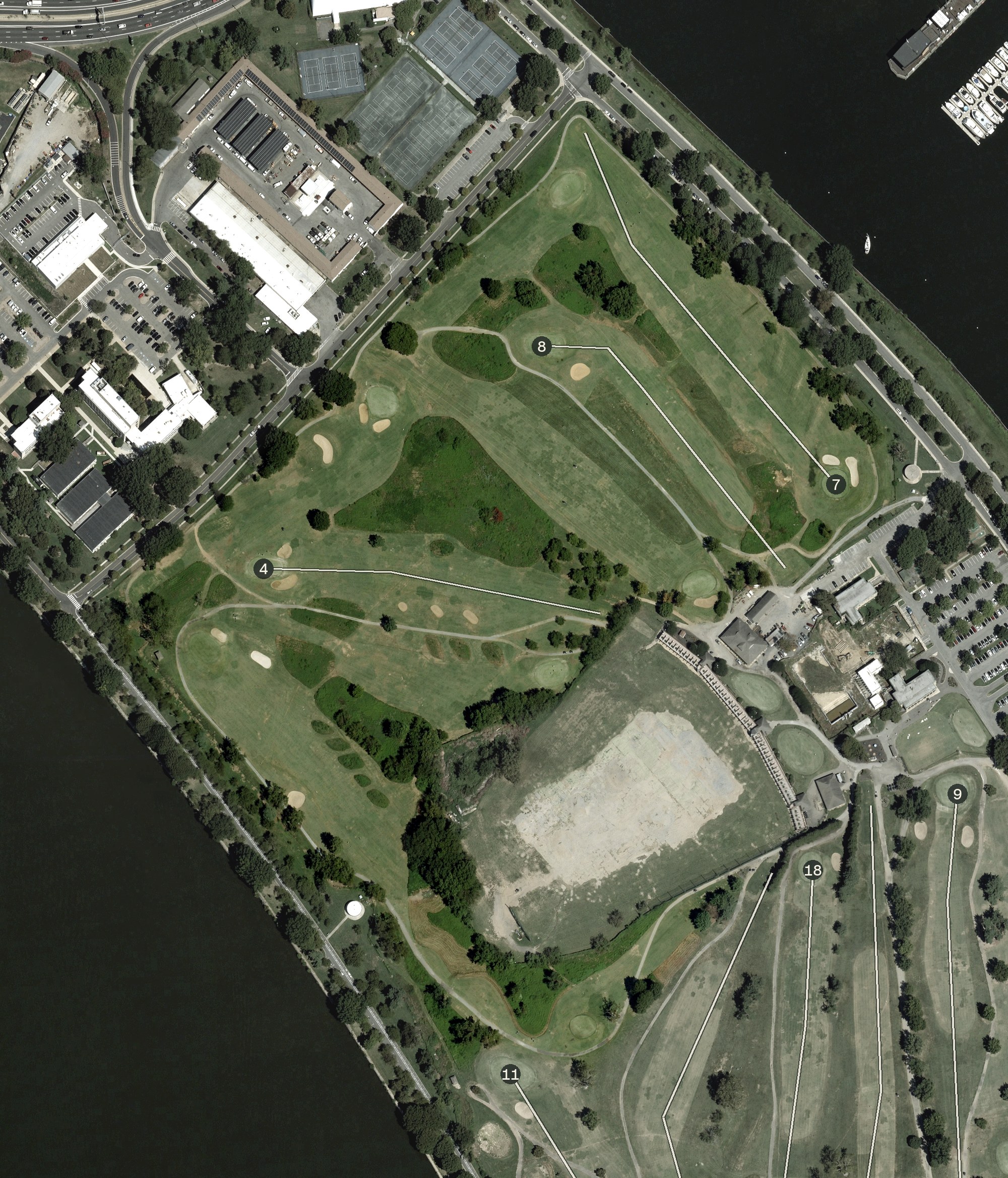 Aerial view of East Potomac White Course, DC