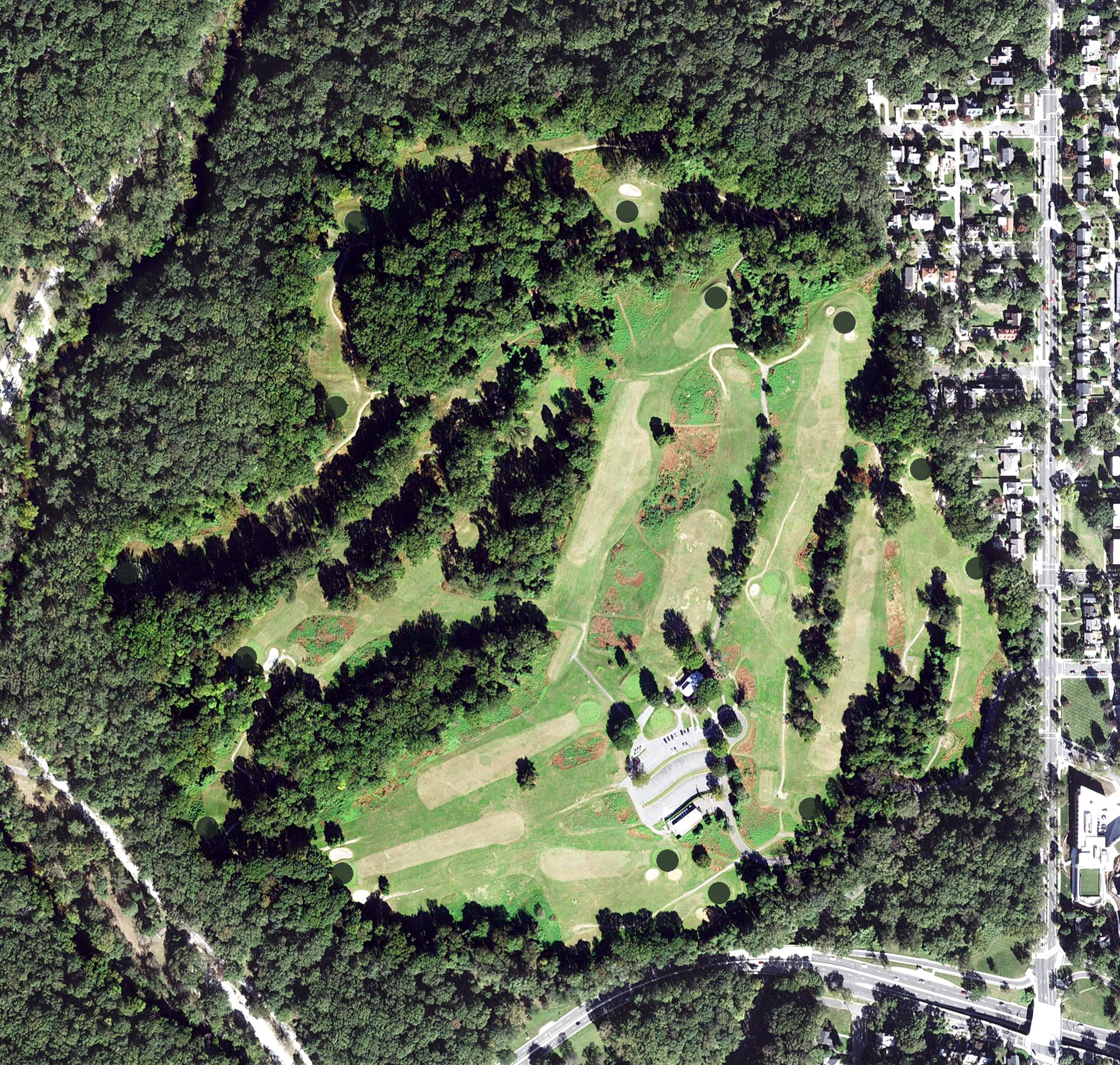Aerial view of Rock Creek Park Public Golf Course, DC