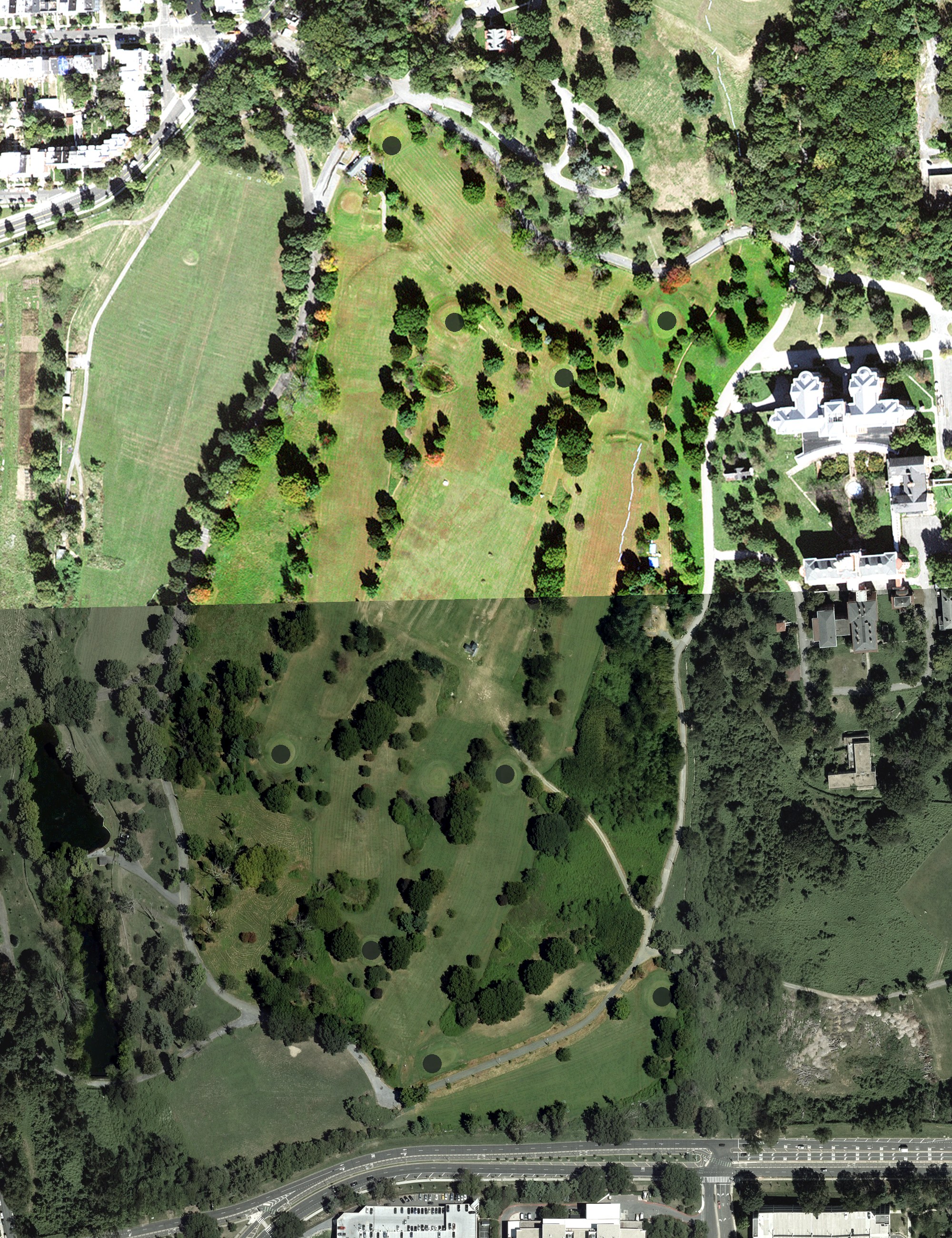 Aerial view of U.S. Soldiers' and Airmen's Home Golf Course, DC