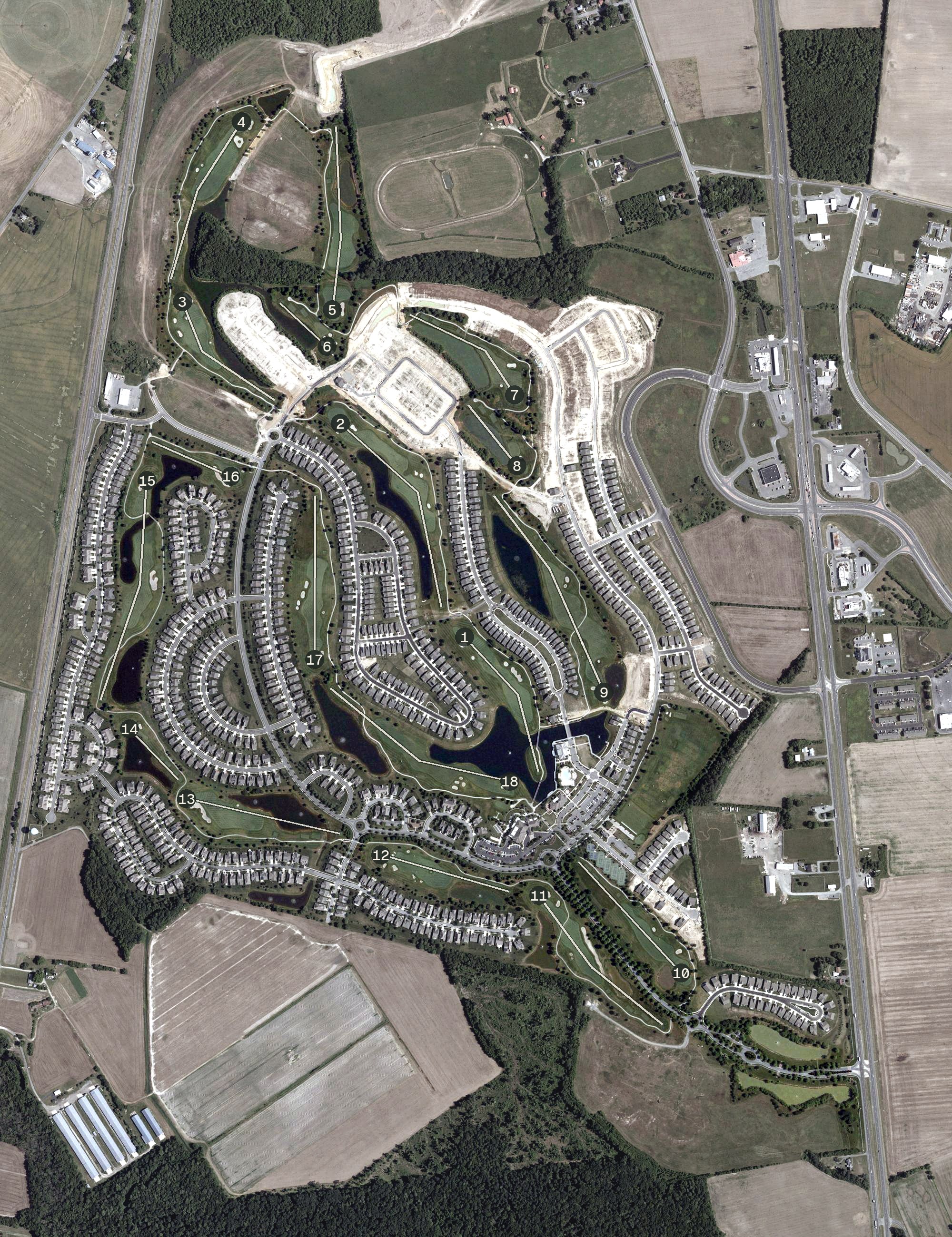 Aerial view of Heritage Shores Club, DE