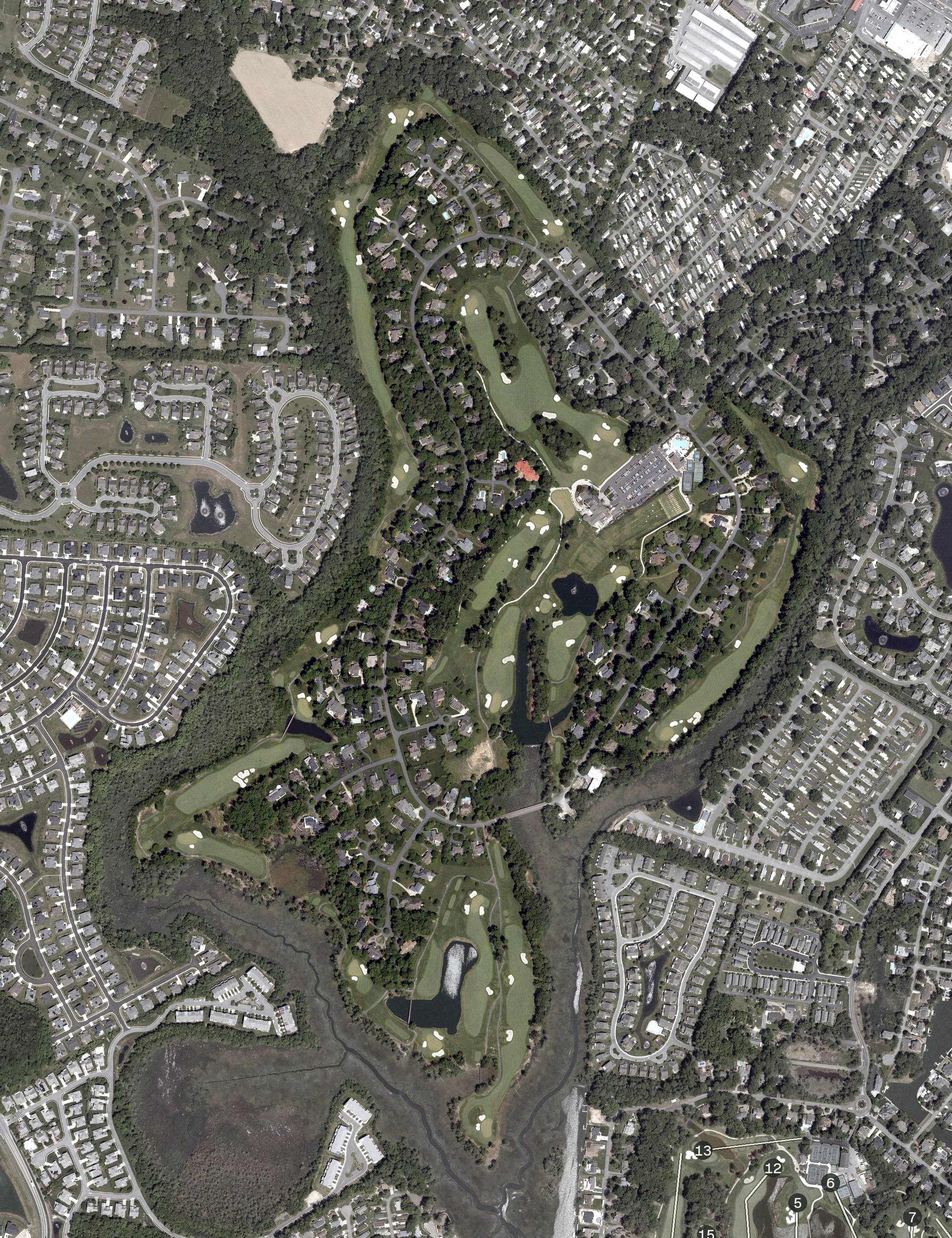 Aerial view of Kings Creek Country Club, DE