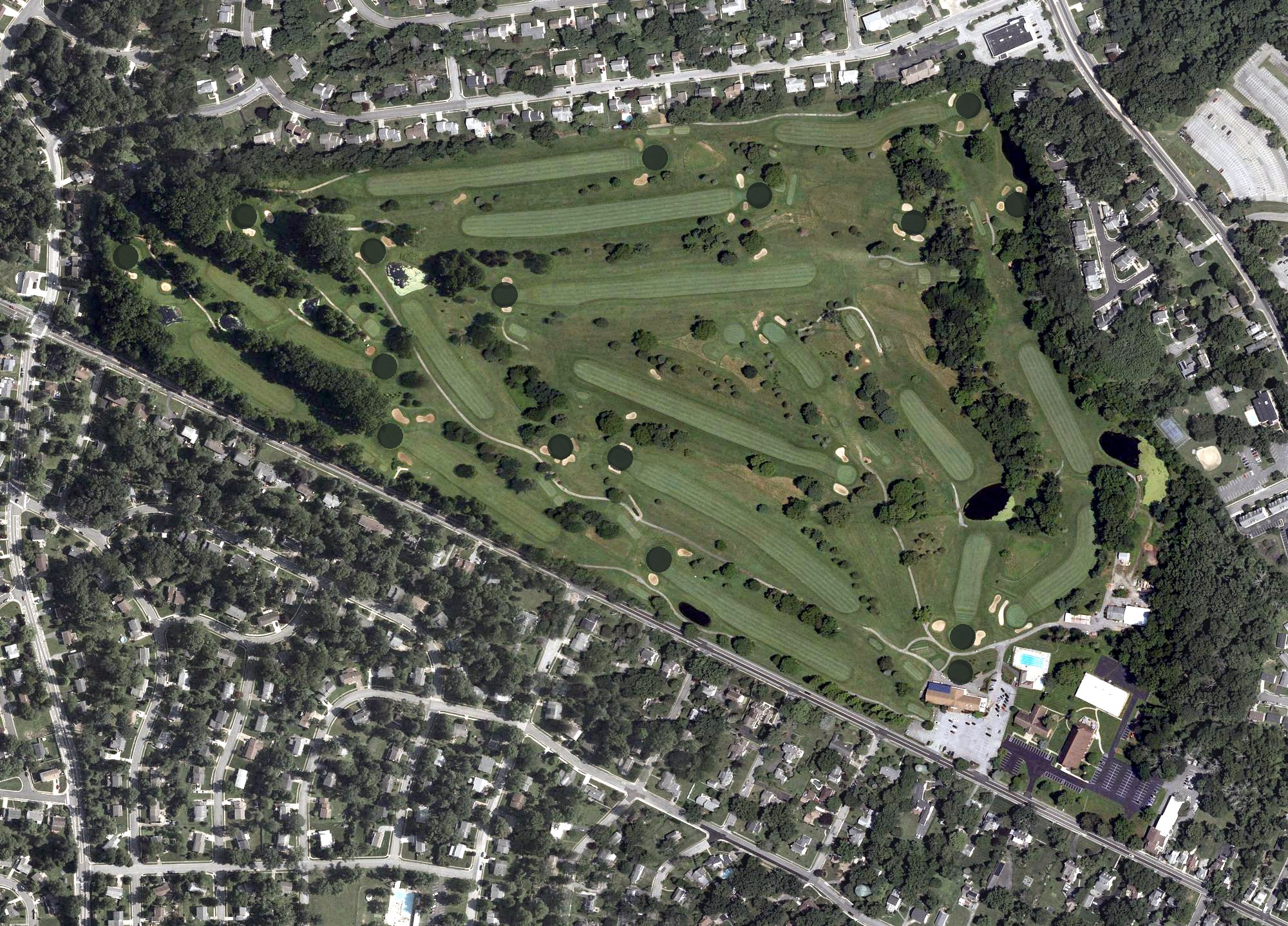 Aerial view of Newark Country Club, DE