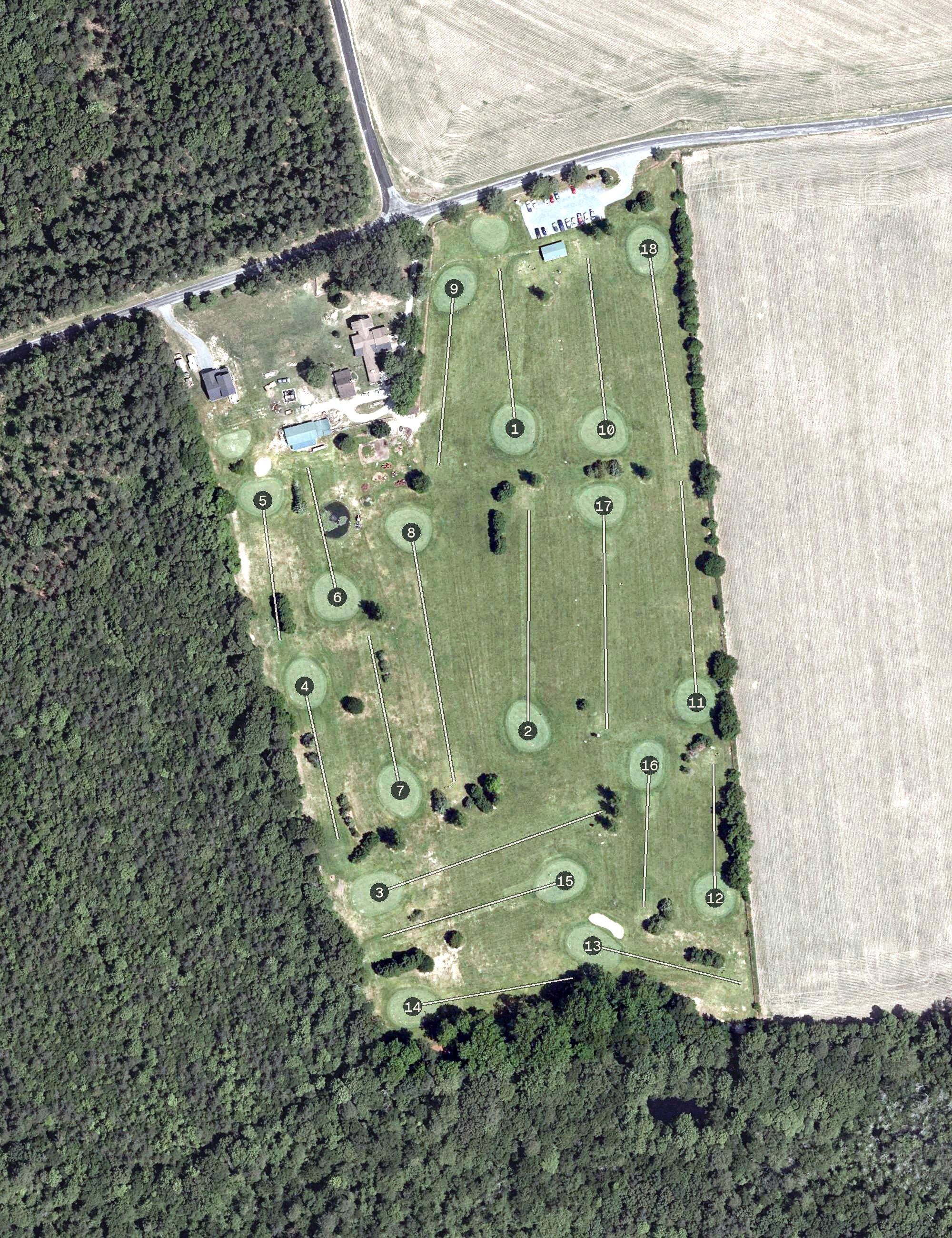 Aerial view of Stenger's Shamrock Farms Par 3, DE