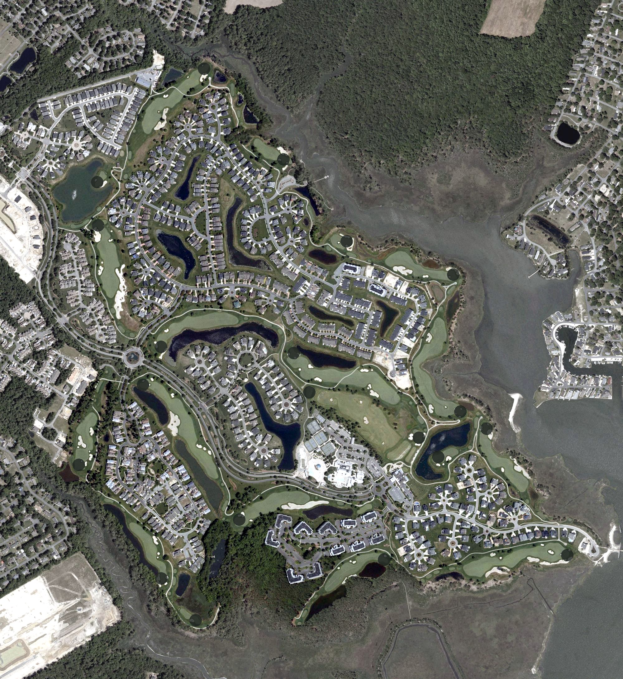 Aerial view of The Peninsula Golf and County Club, DE