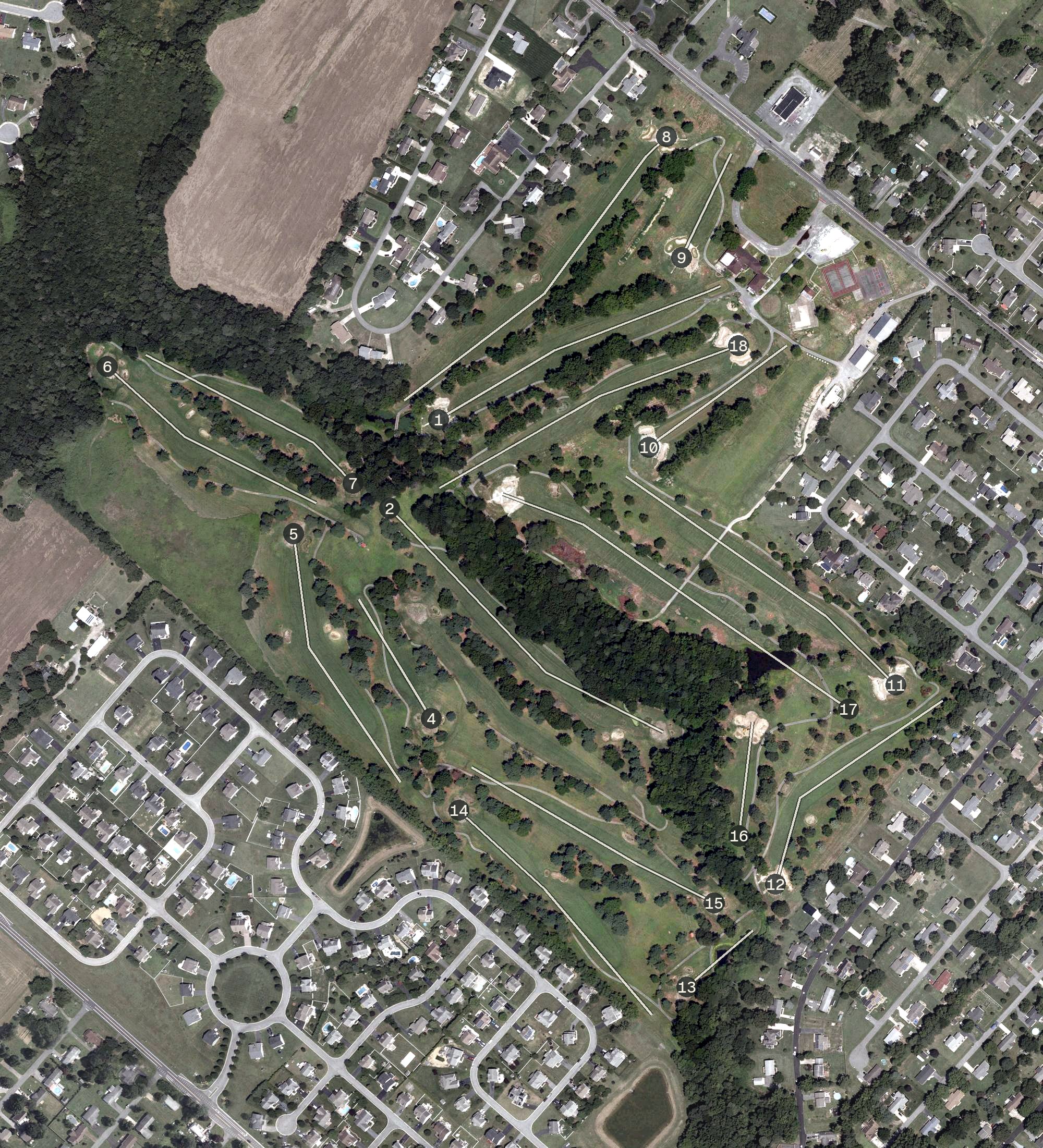 Aerial view of The Rookery North Course, DE