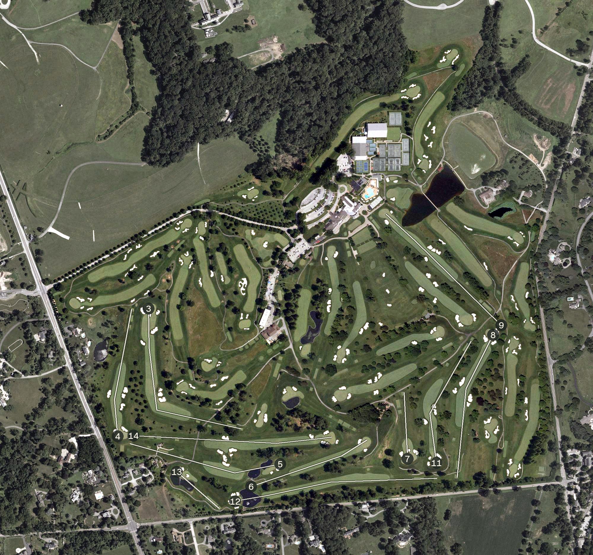 Aerial view of Wilmington Country Club, DE