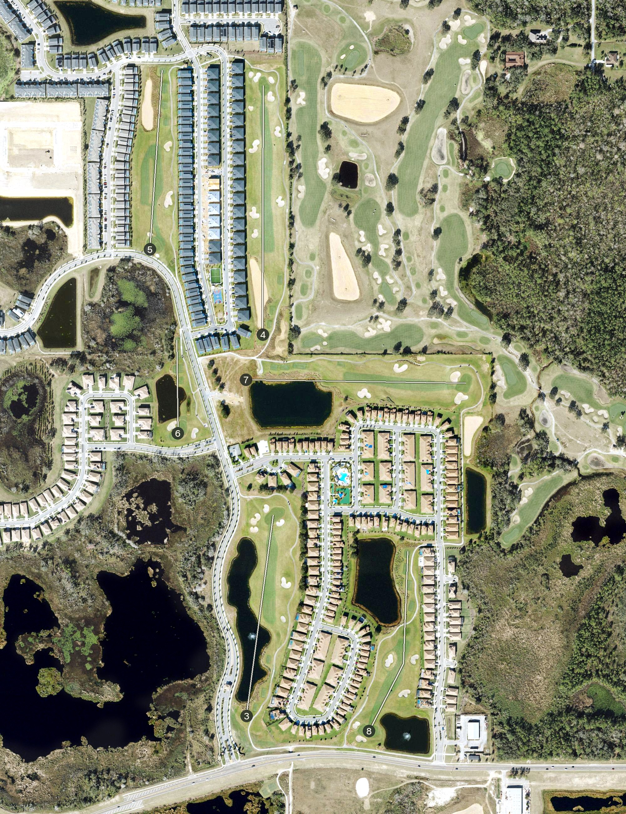 Aerial view of 5 holes, FL