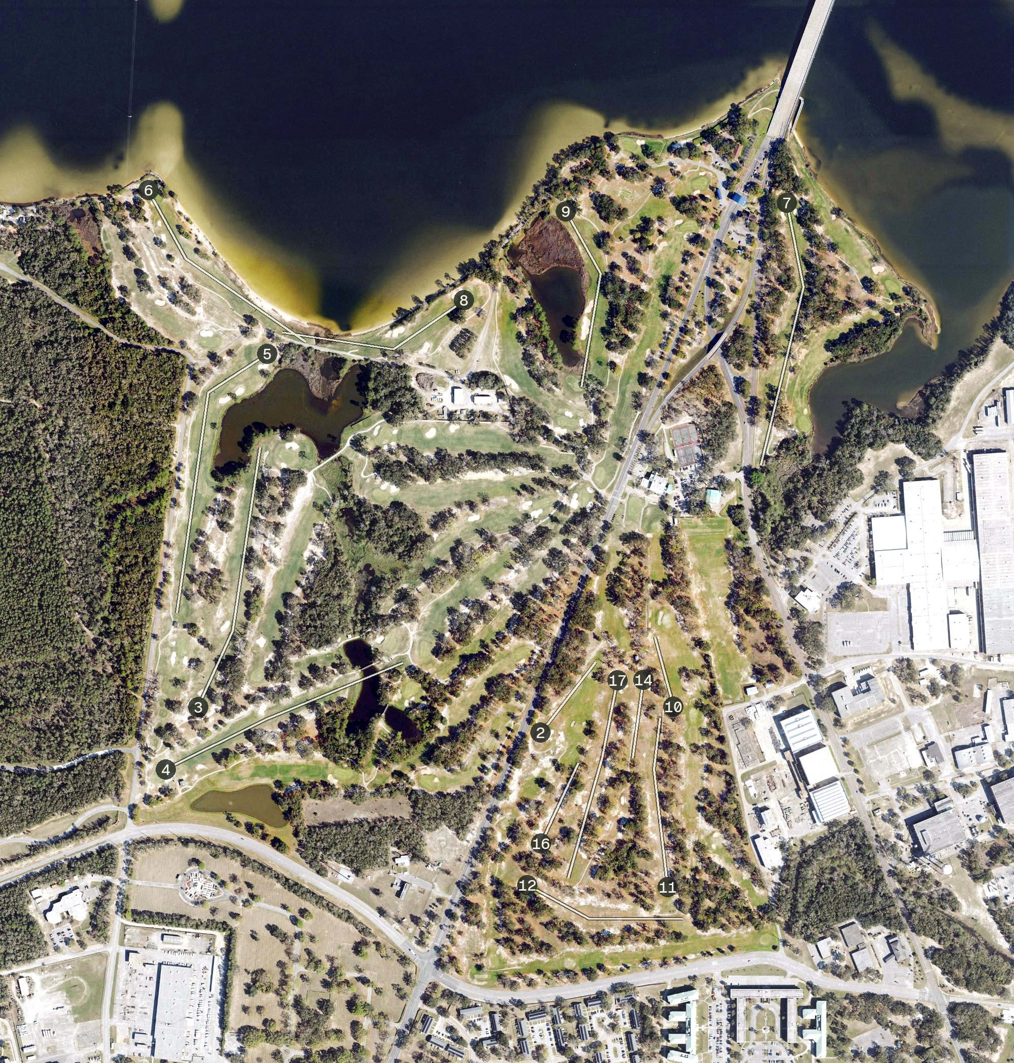 Aerial view of A.C. Read Golf Course, FL