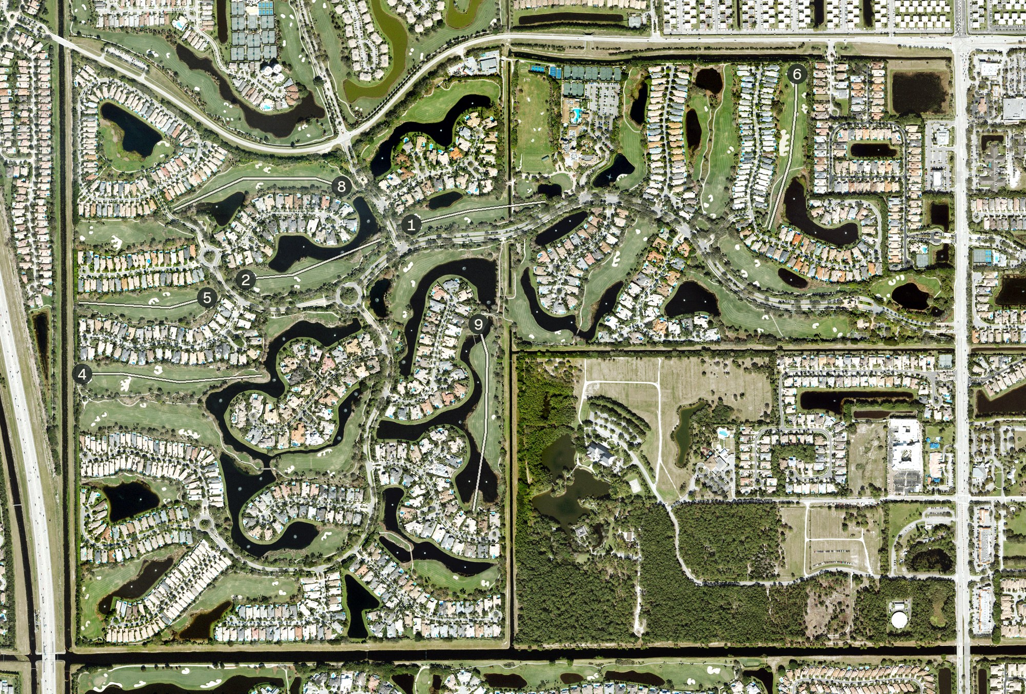 Aerial view of Addison Reserve Country Club, FL