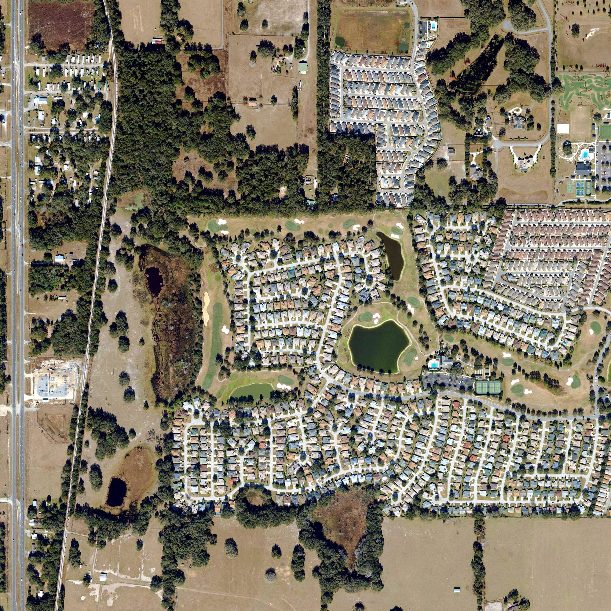 Aerial view of Amberwood Golf Course (The Villages), FL