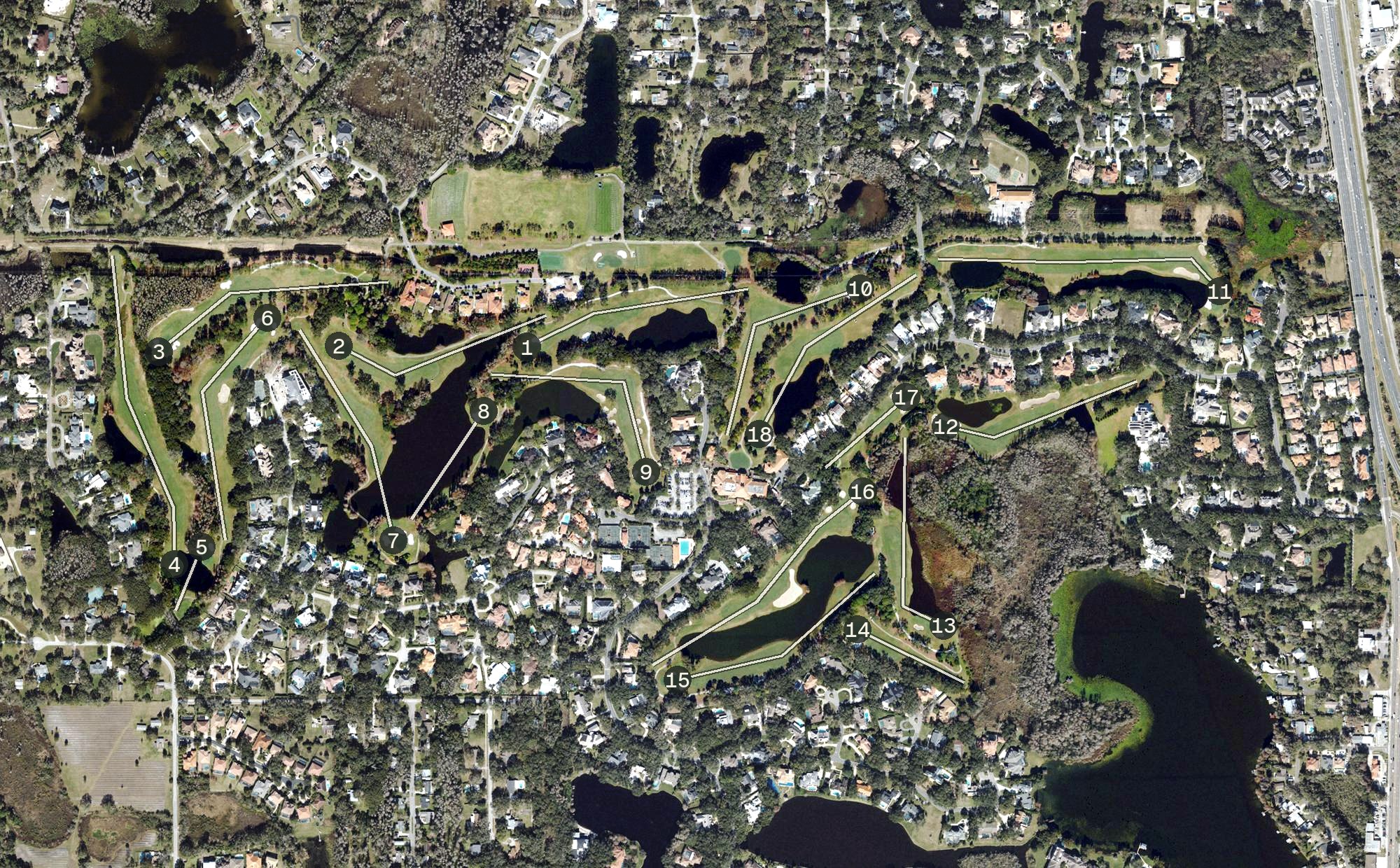 Aerial view of Avila Golf & Country Club, FL