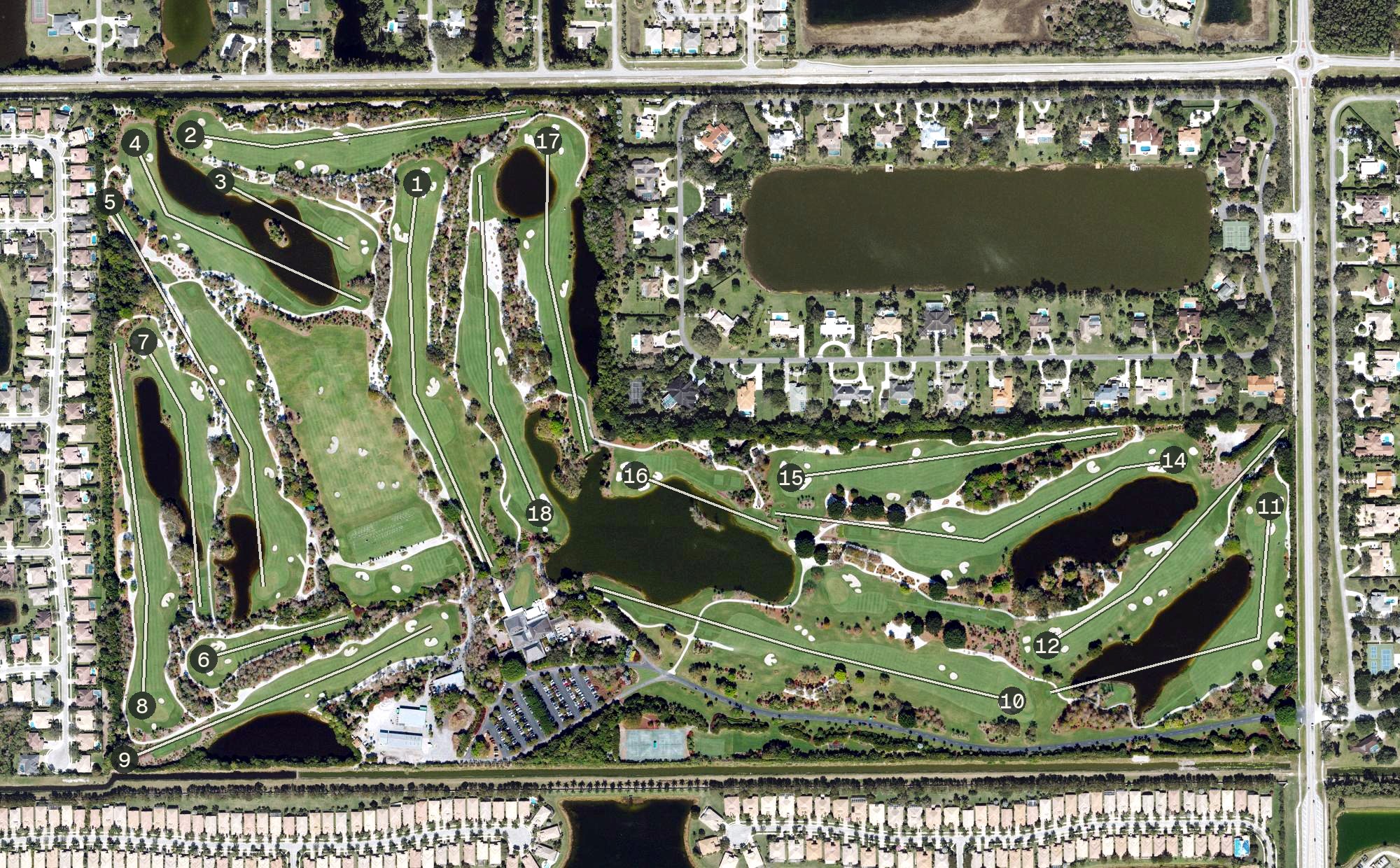 Aerial view of Banyan Golf Club, FL