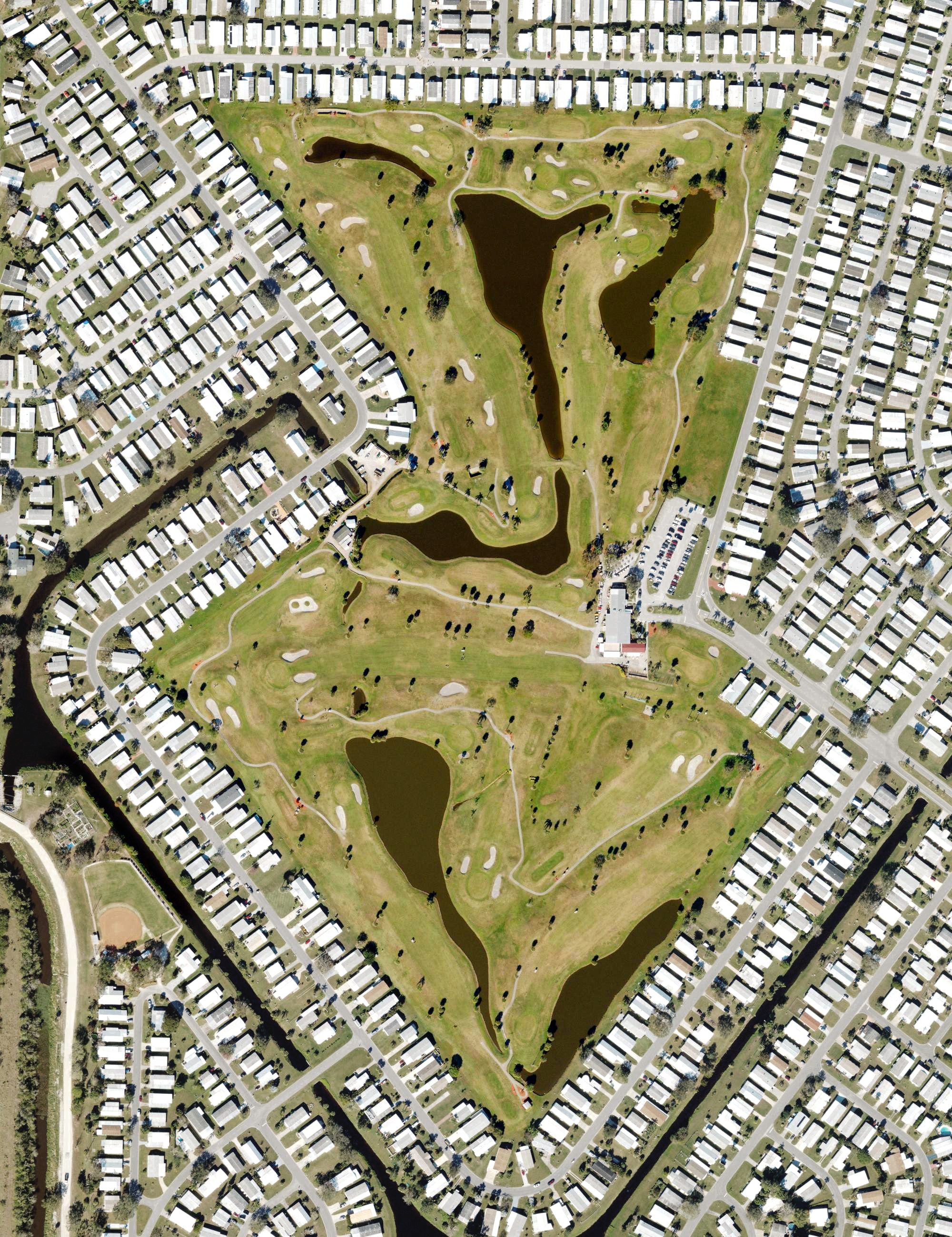 Aerial view of Barefoot Bay Golf Course, FL
