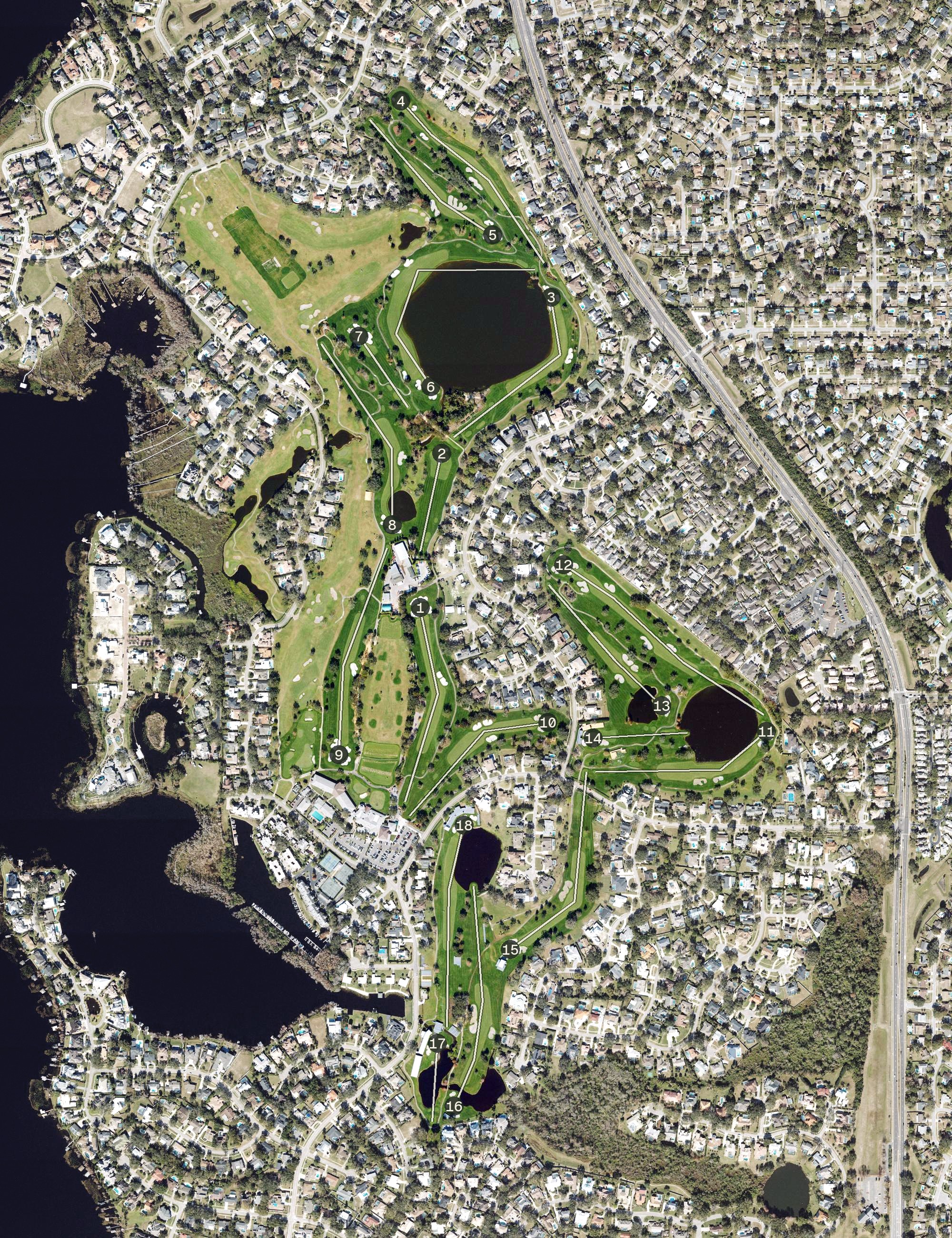 Aerial view of Bay Hill Golf Club, FL