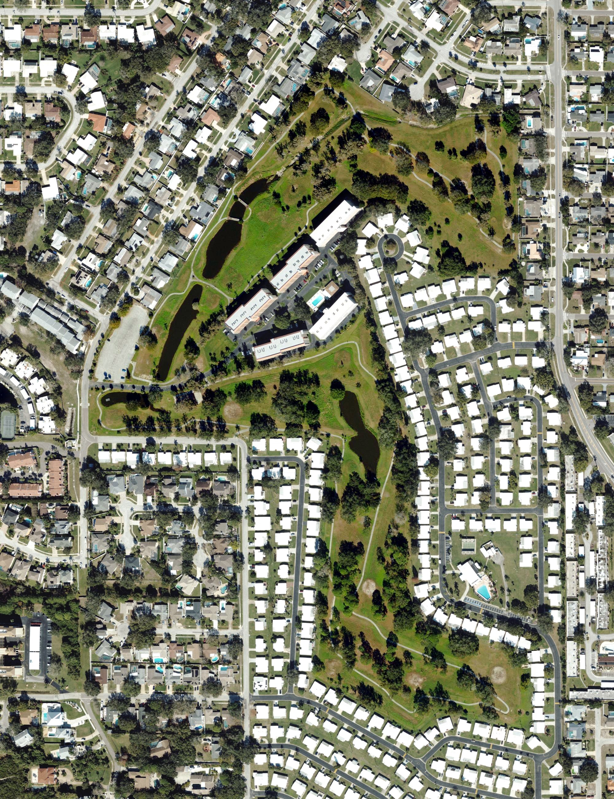 Aerial view of Baypointe Golf Course, FL