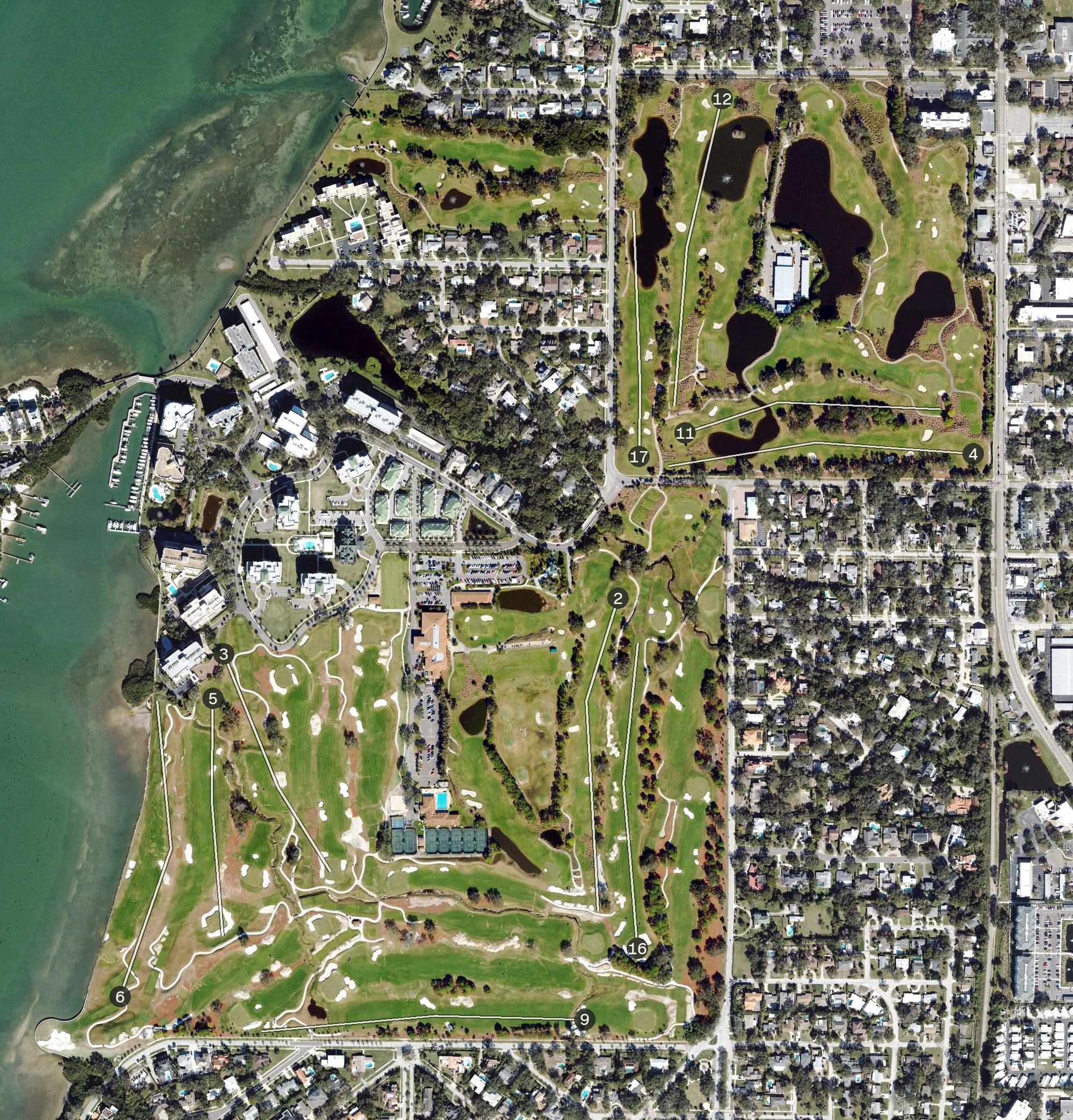 Aerial view of Belleair Country Club, FL