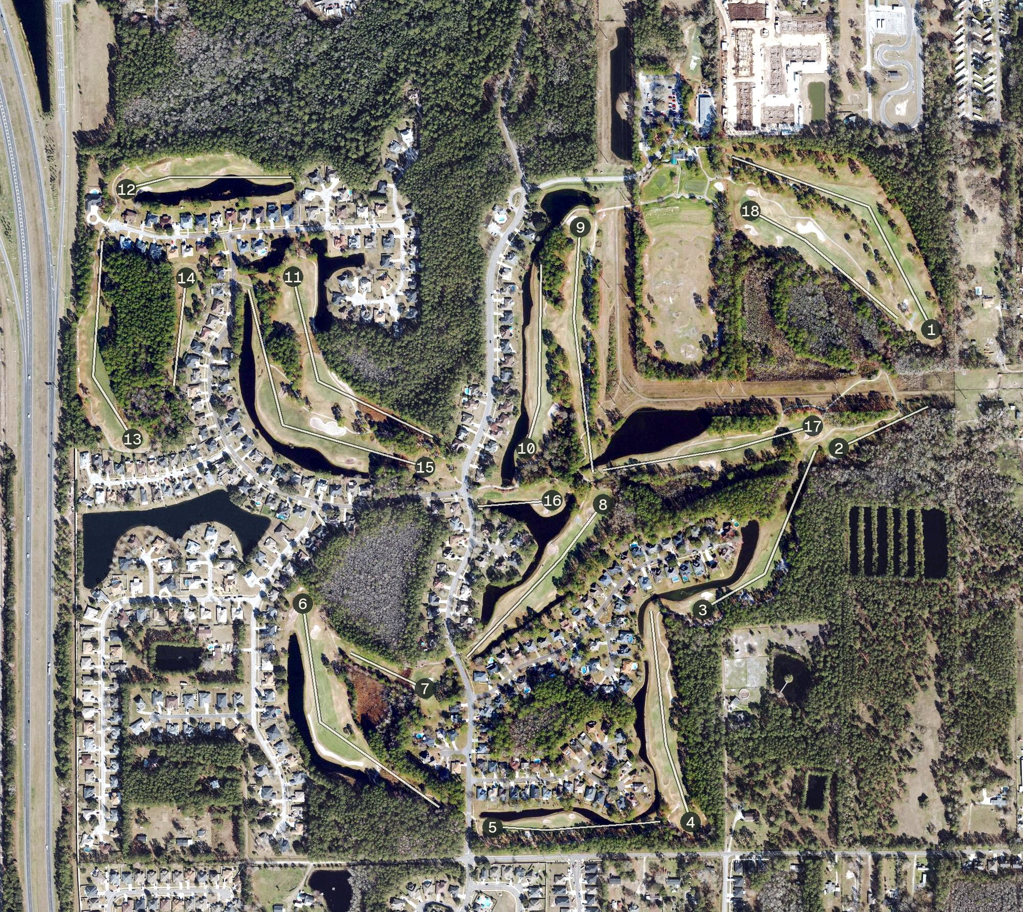 Aerial view of Bent Creek Golf Course, FL