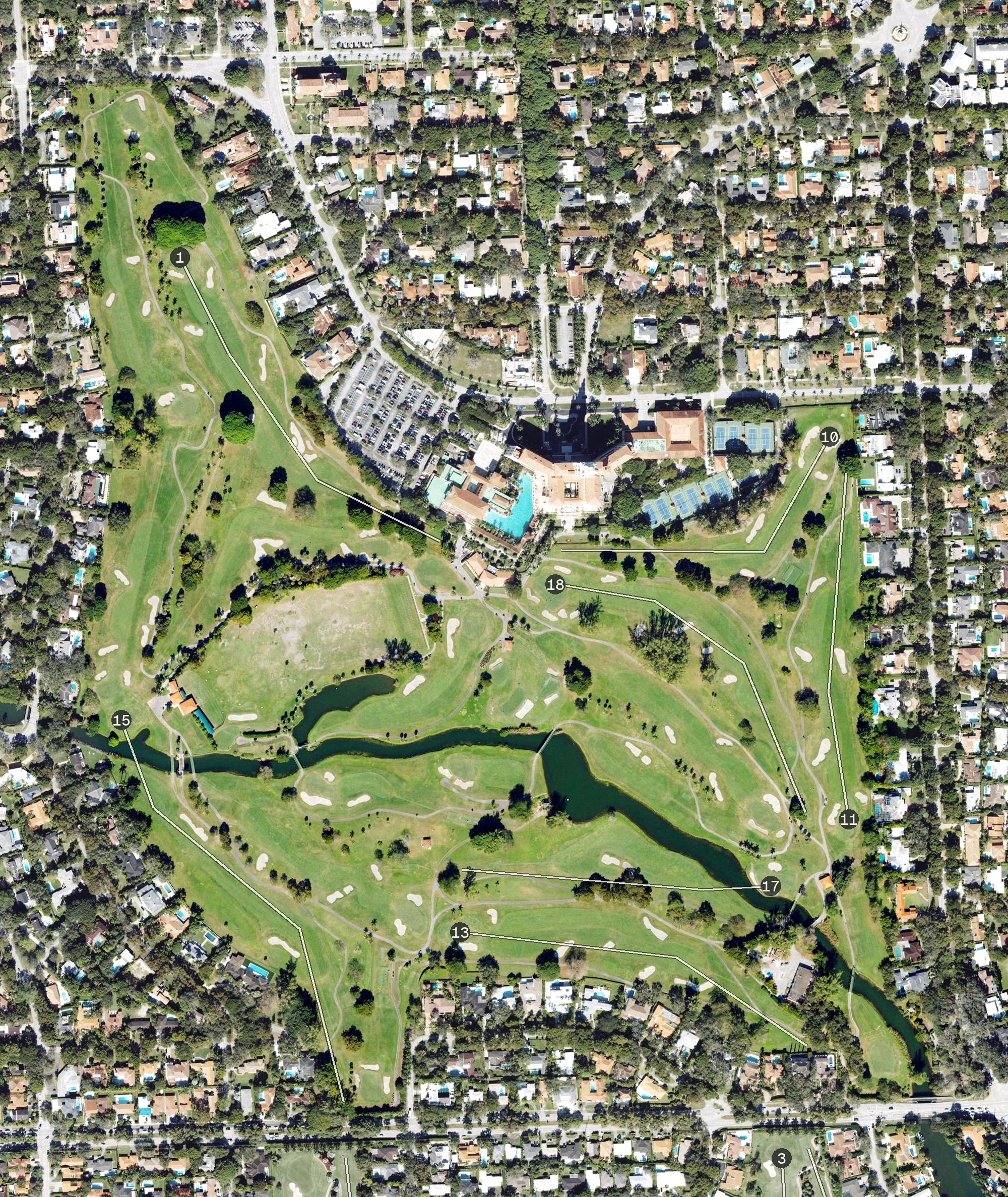Aerial view of Biltmore Golf Course, FL