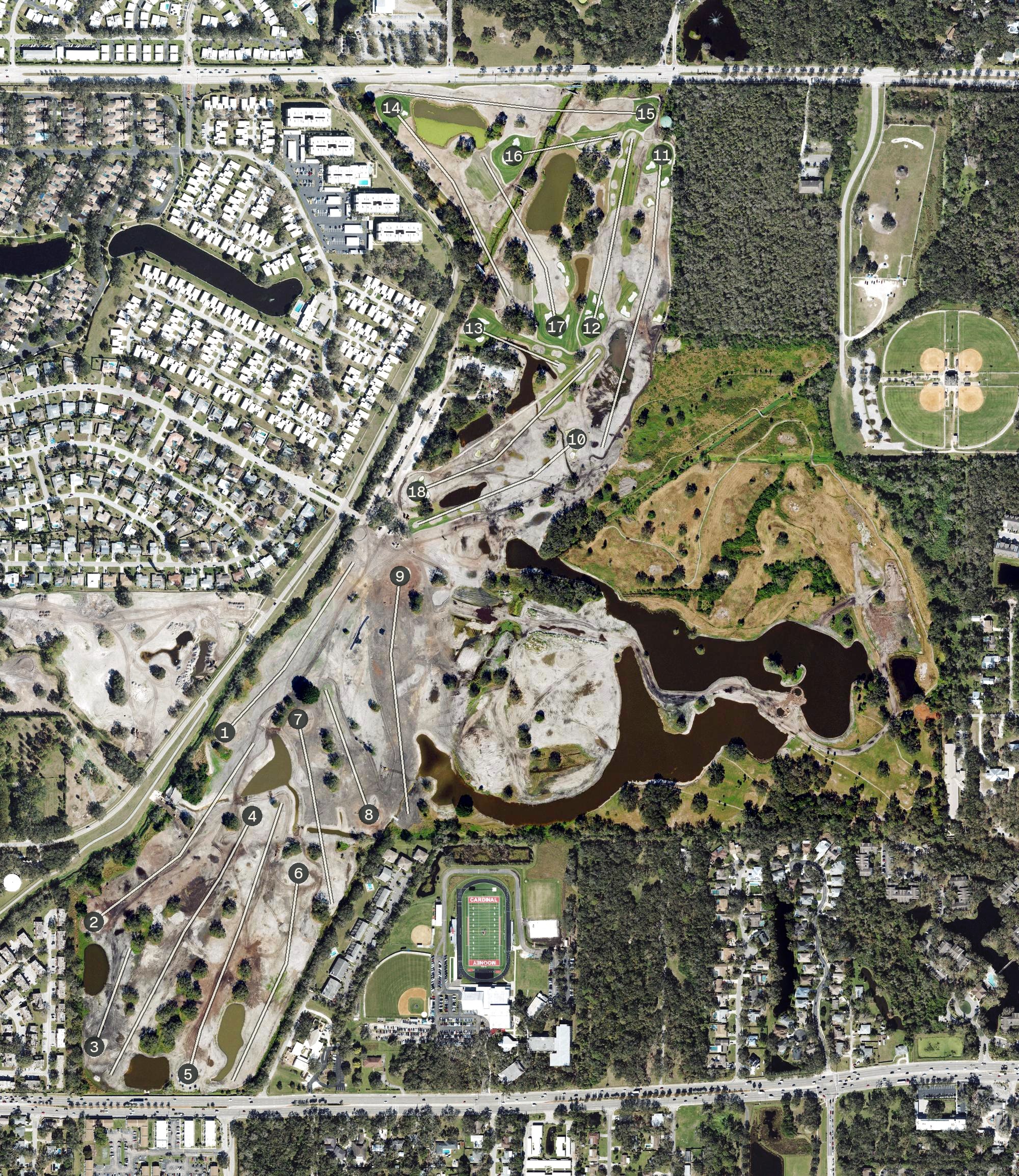 Aerial view of Bobby Jones Golf Club, FL