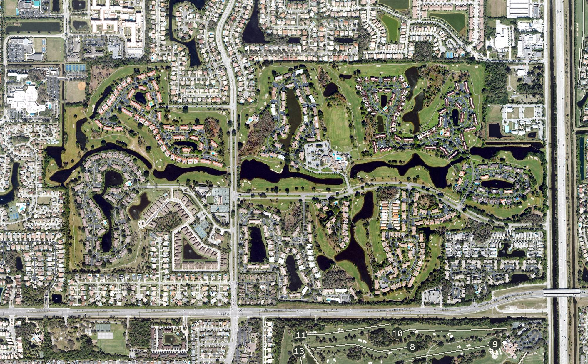 Aerial view of Boca Lago Country Club, FL
