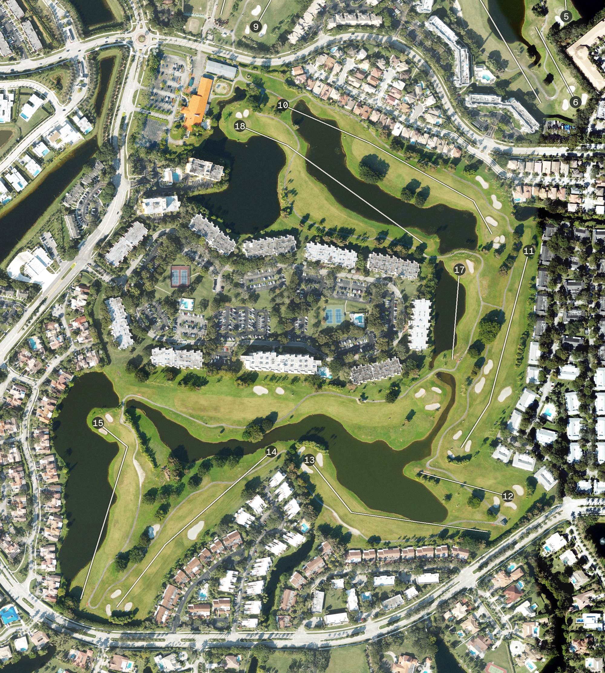 Aerial view of Bonaventure Country Club, FL