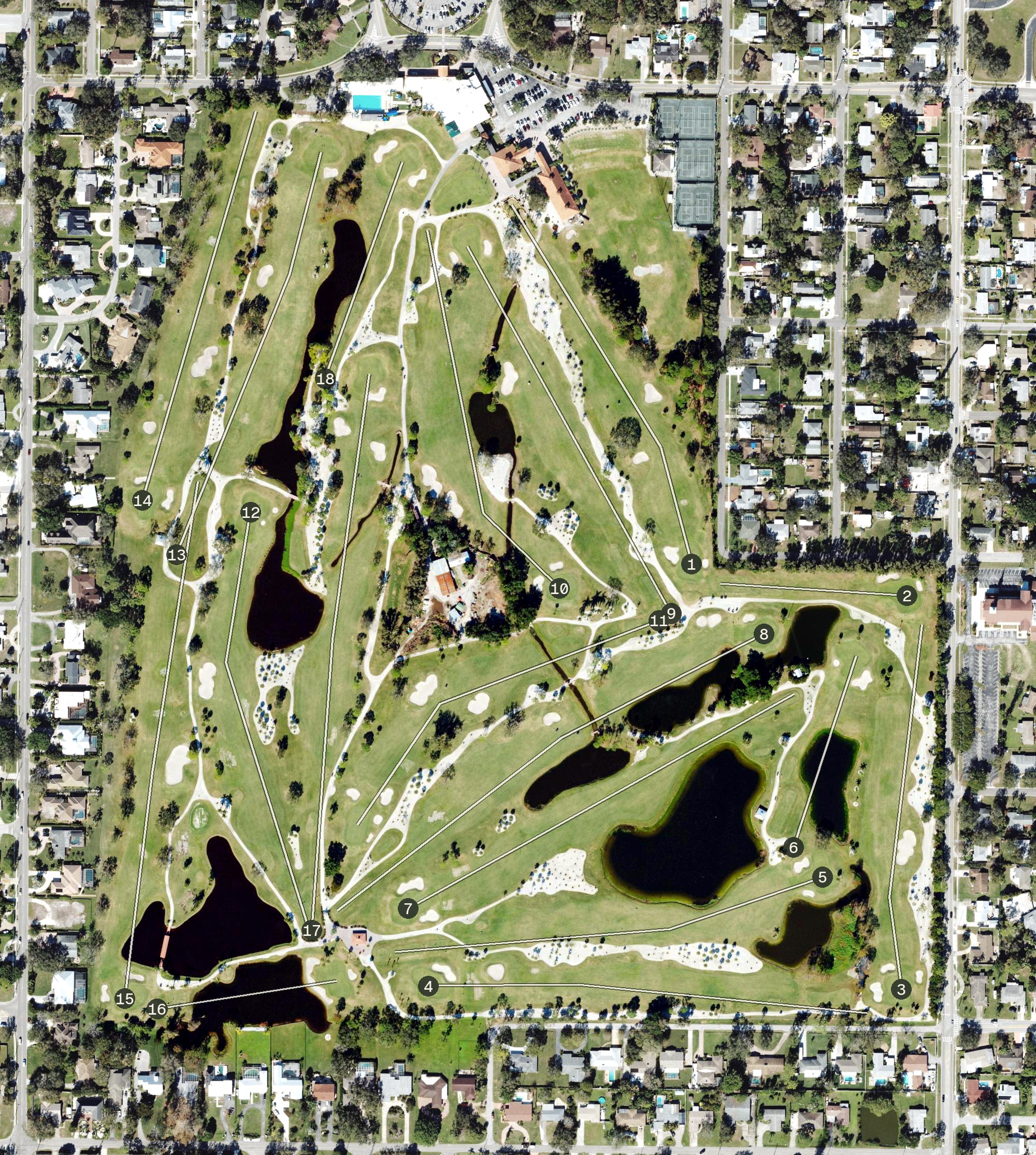 Aerial view of Bradenton Country Club, FL