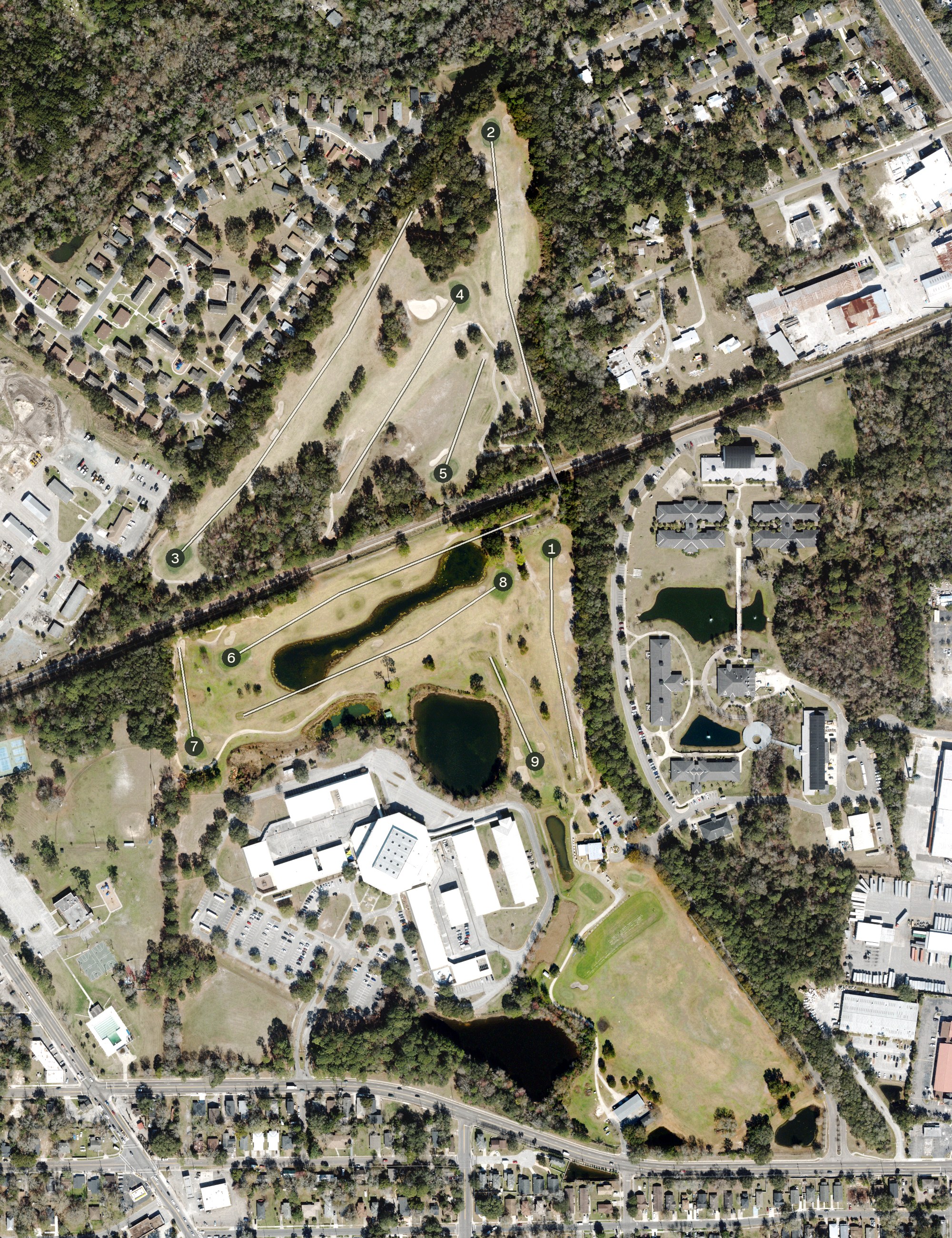 Aerial view of Brentwood Golf Course, FL