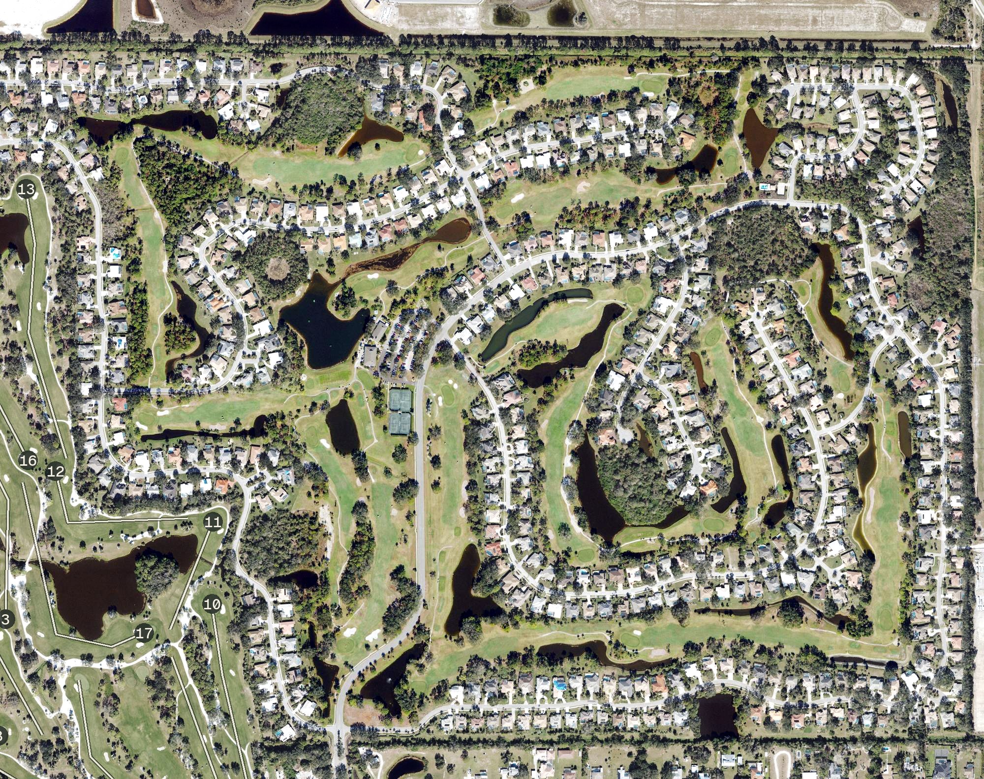 Aerial view of Calusa Lakes Golf Club, FL