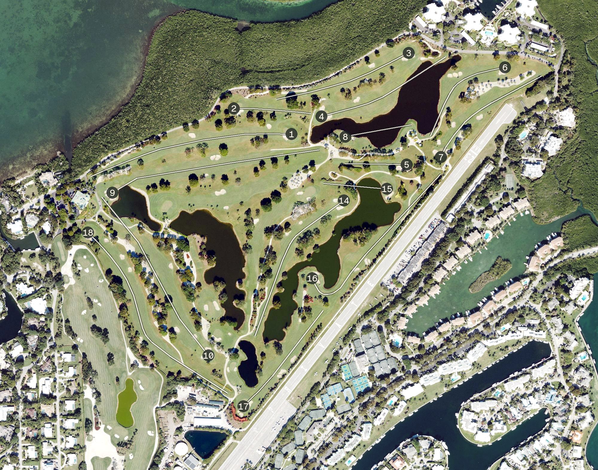 Aerial view of Card Sound Golf Club, FL