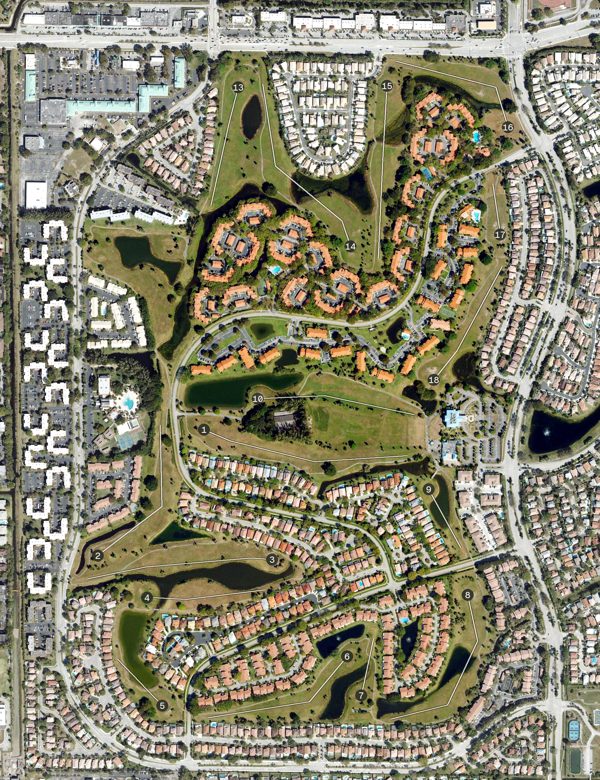 Aerial view of Carolina Golf Club, FL