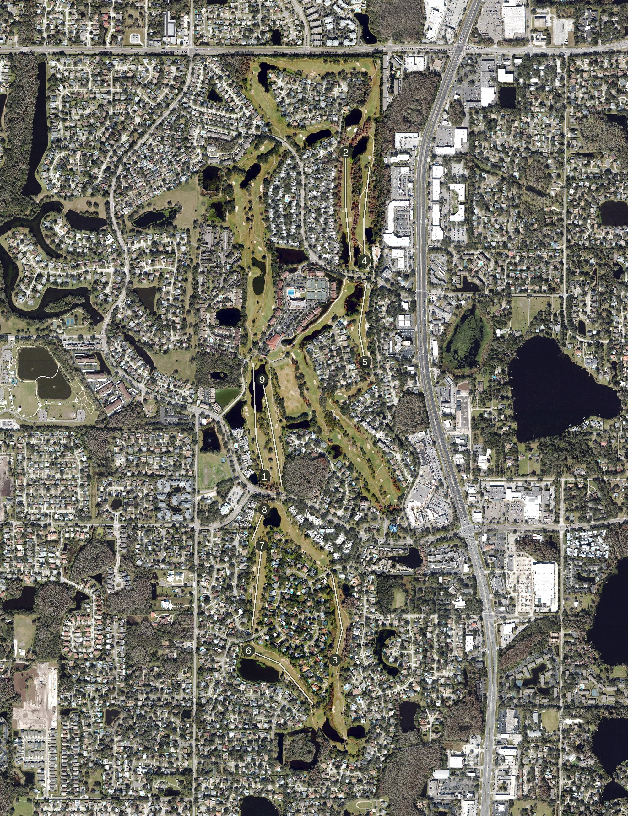 Aerial view of Carrollwood Country Club, FL