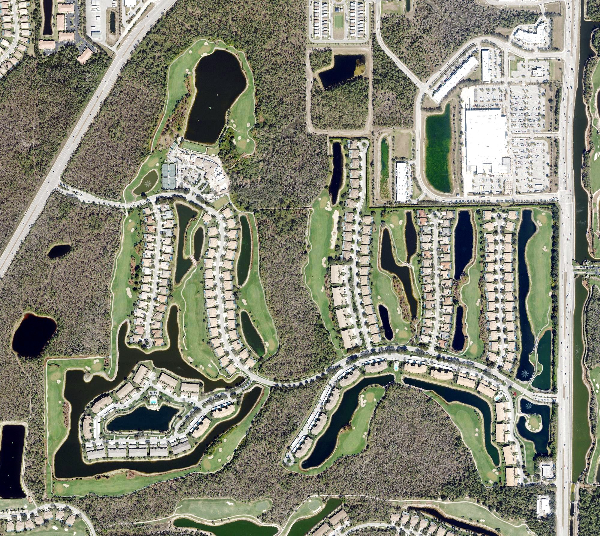 Aerial view of Cedar Hammock Golf & Country Club, FL