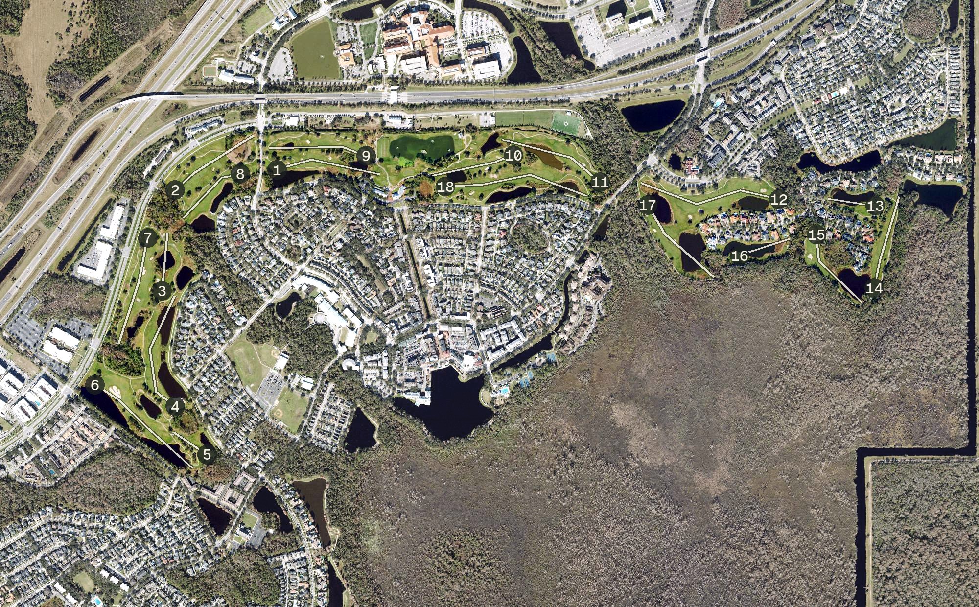 Aerial view of Celebration Golf Club, FL