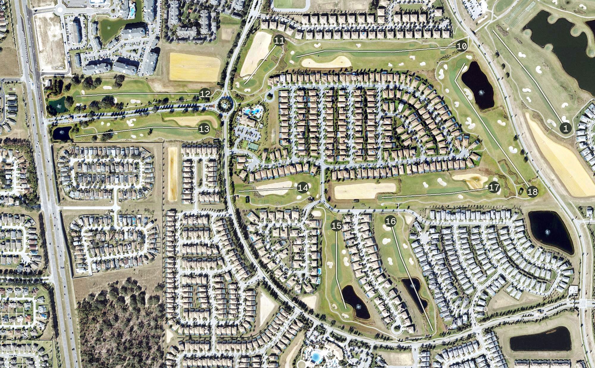 Aerial view of Champions Gate Country Club, FL