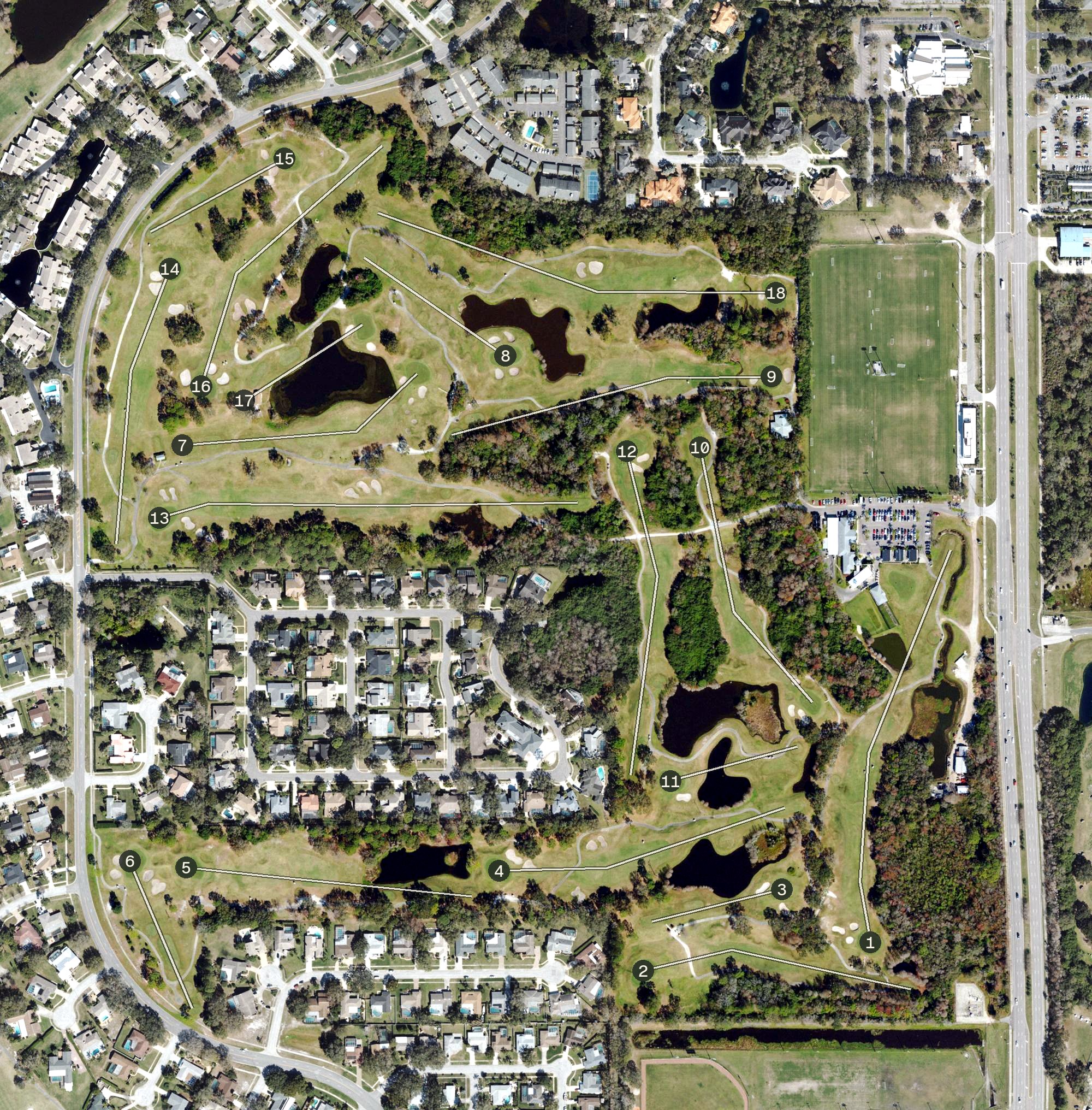 Aerial view of Chi Chi Rodriguez Golf Course, FL