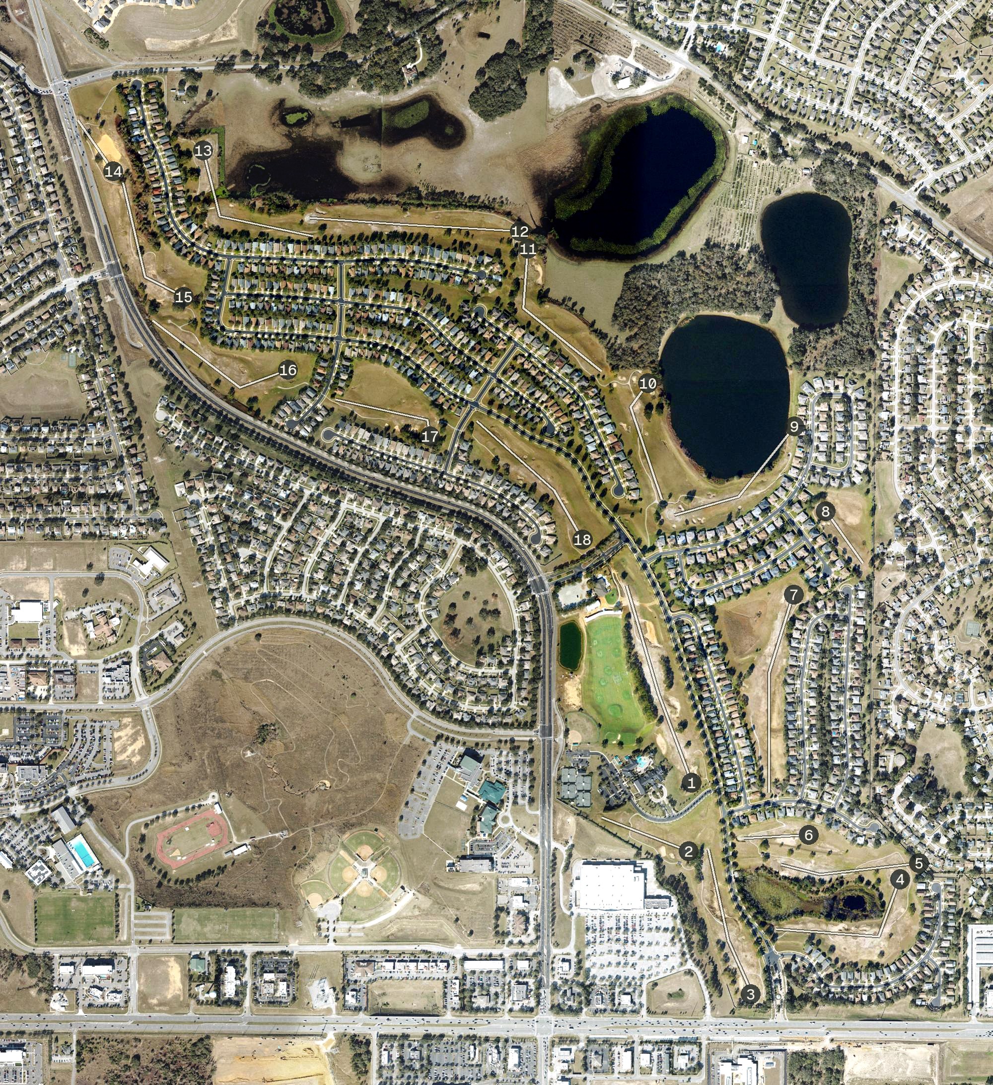 Aerial view of Clermont National, FL