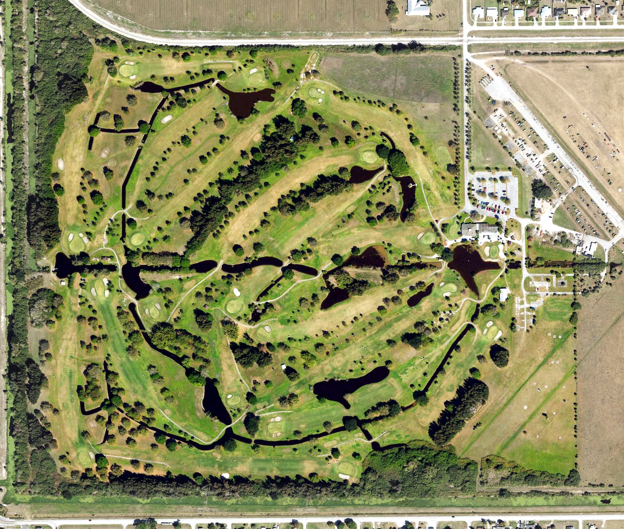 Aerial view of Clewiston Golf Course, FL