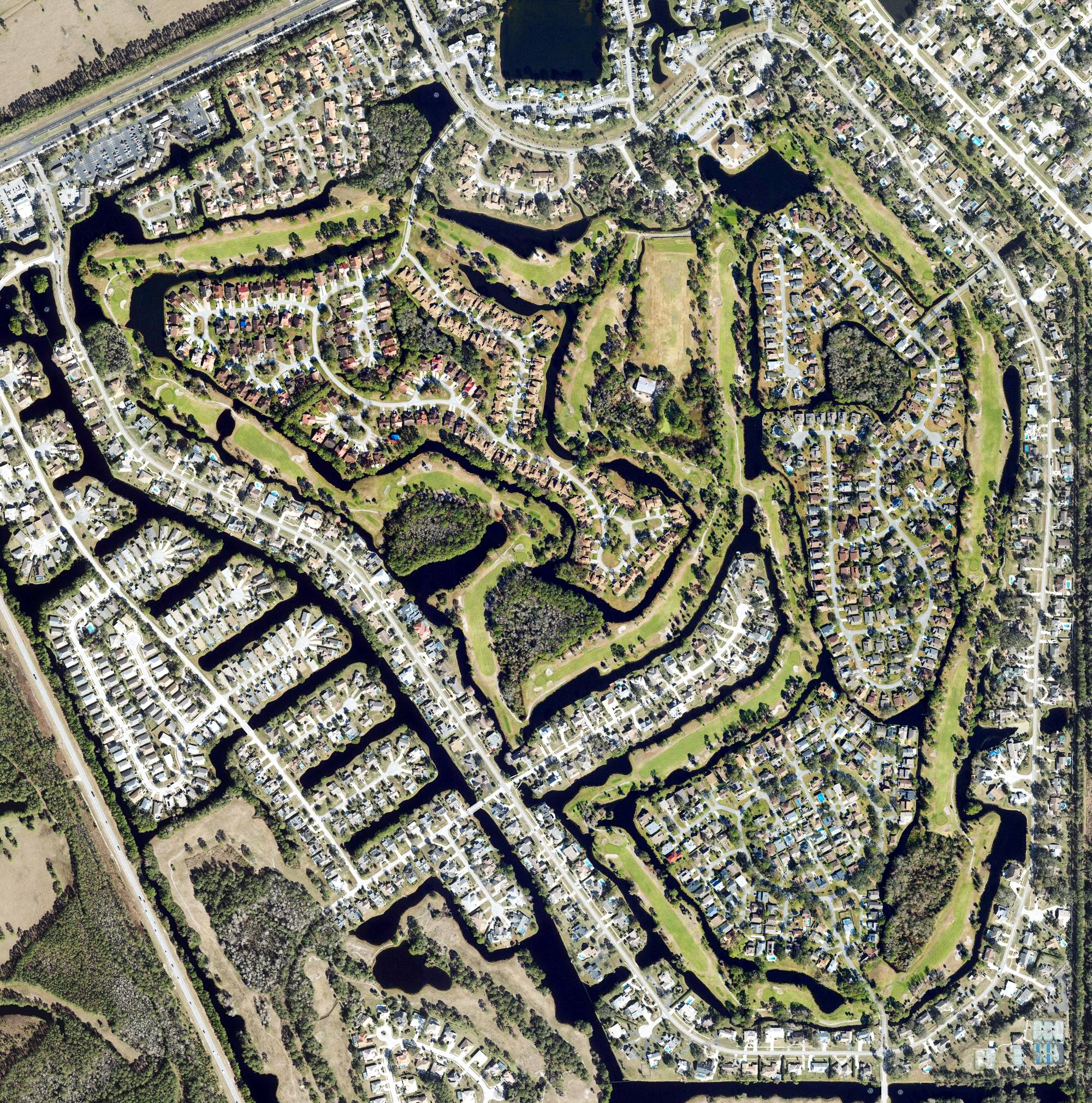 Aerial view of Club at Pelican Bay North Course, FL