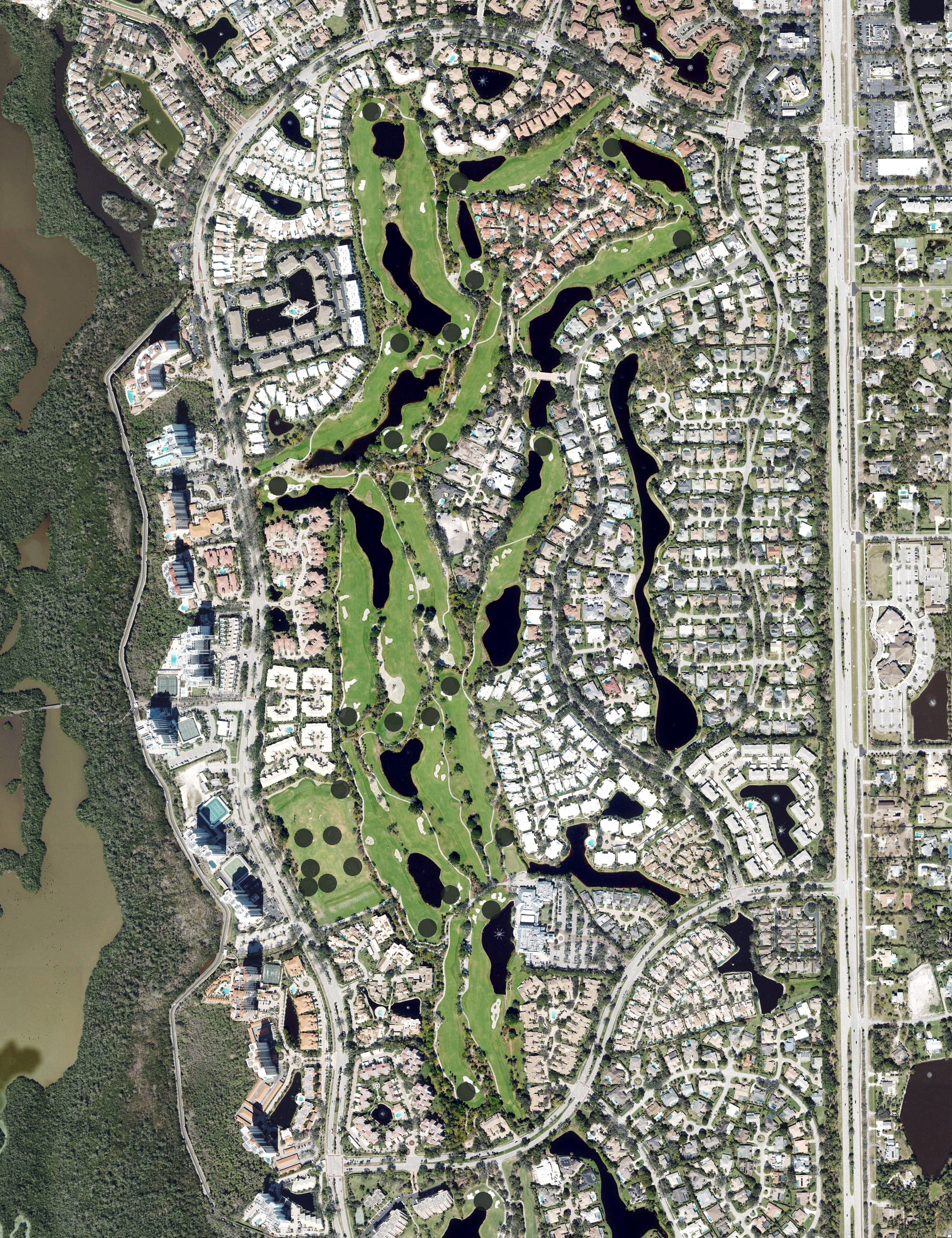Aerial view of Club Pelican Bay, FL